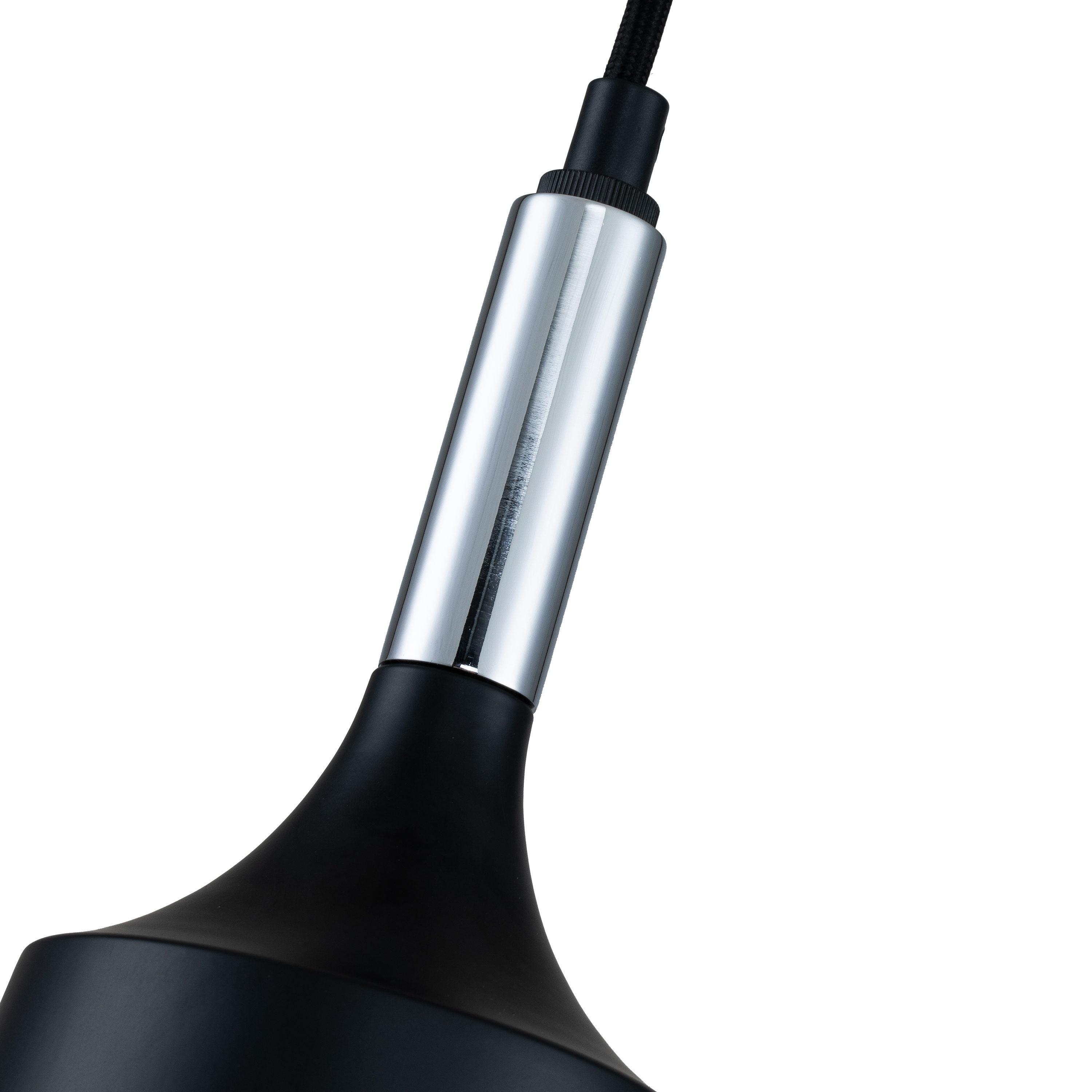 C Cattleya  1-Light Black and White Pendant Light with Chrome Accents