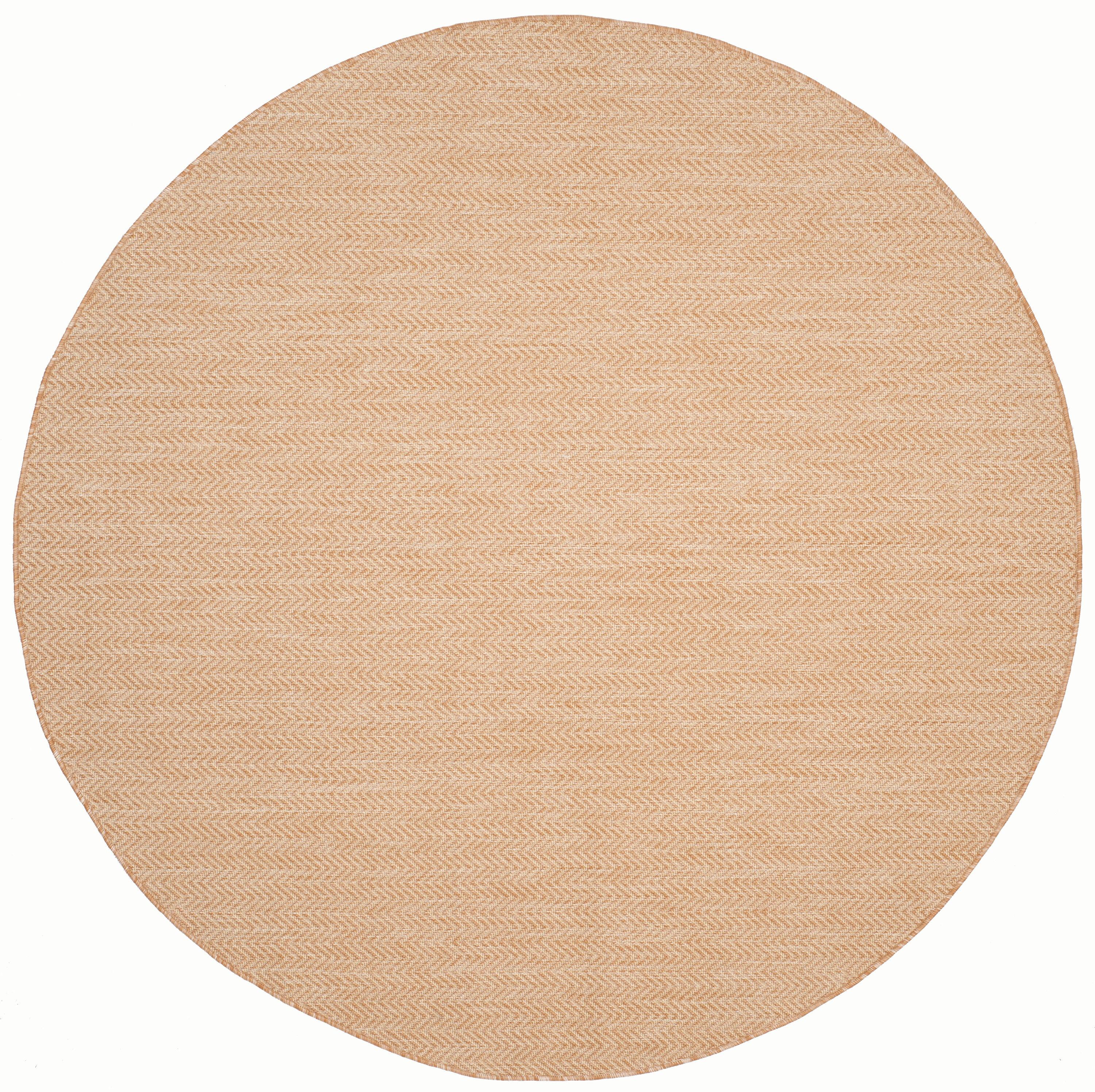 Courtyard CY8022 Power Loomed Indoor and Outdoor Area Rug - Natural/Cream - 4' Round - Safavieh