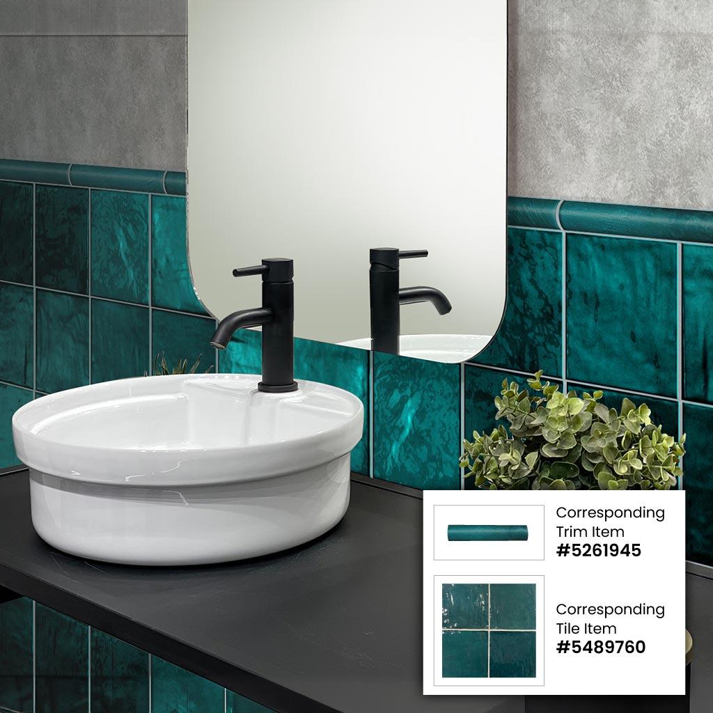 Apollo Tile  10 pack 1-in W x 8-in L Ceramic Glossy Pencil Bullnose Tile Trim (0.556 Sq ft/case)