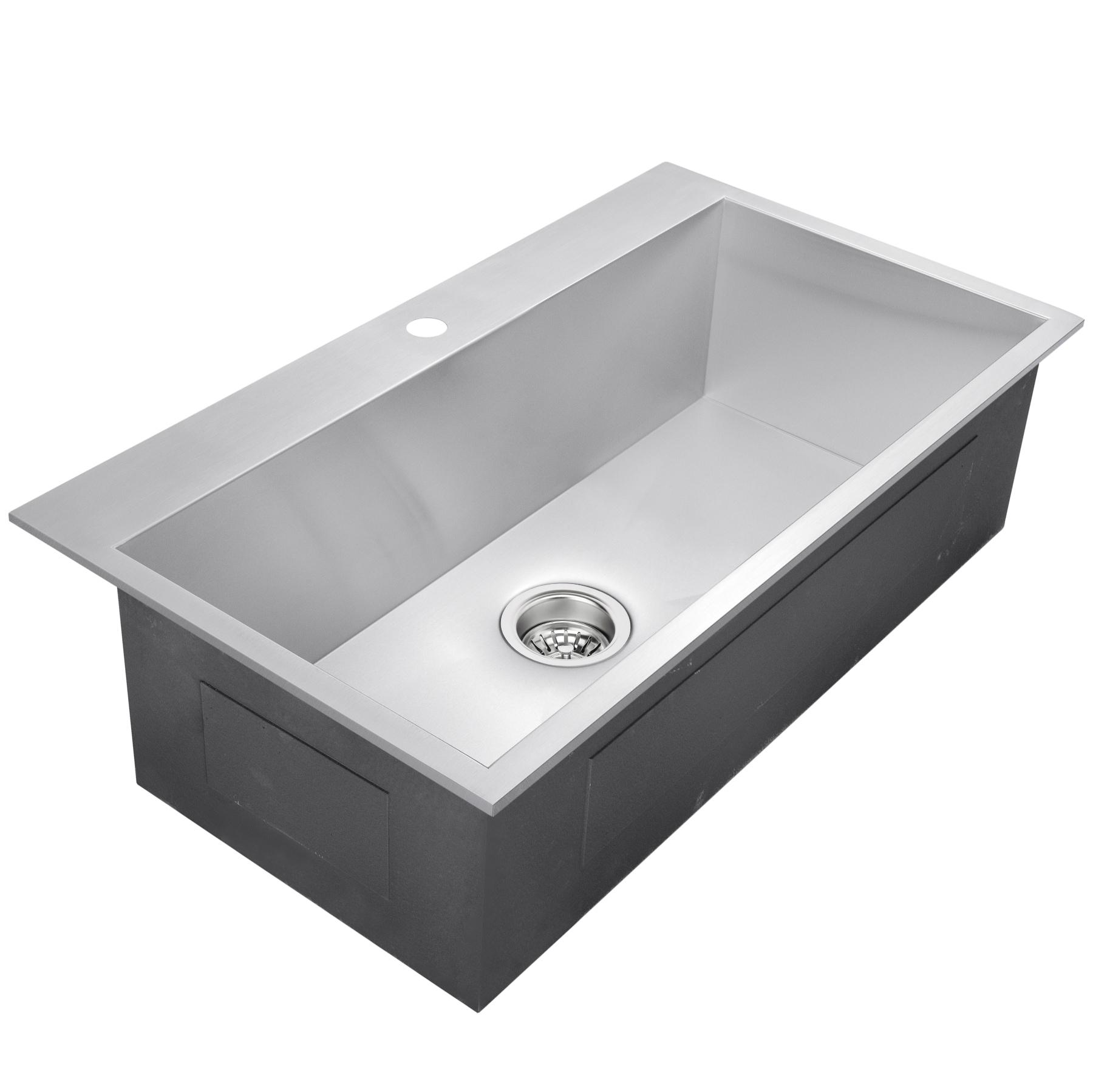 33" x 22" Drop-In Kitchen Sink with Faucet