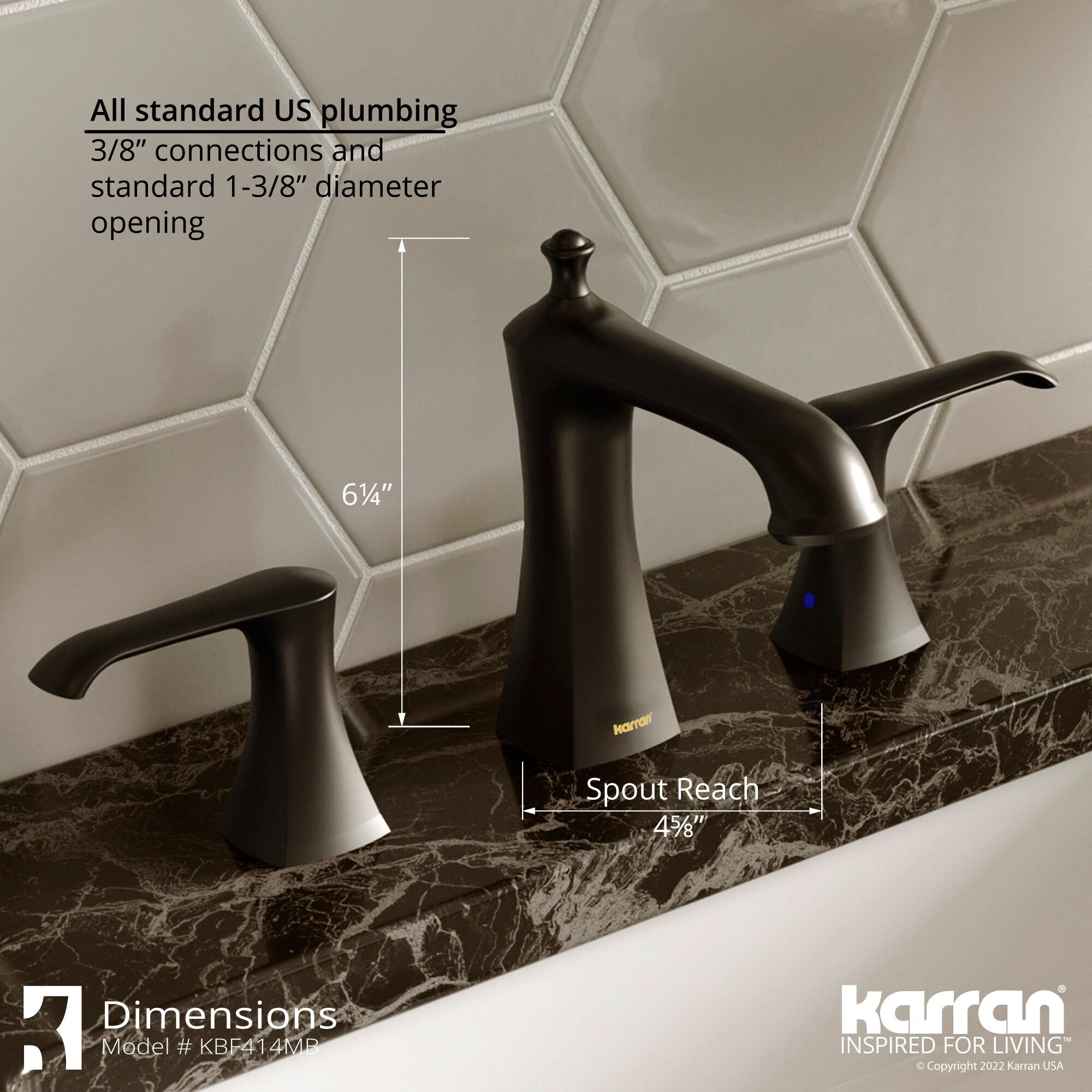 Karran Woodburn 8 In. Widespread 2-Handle Bathroom Faucet With Matching Pop-up Drain