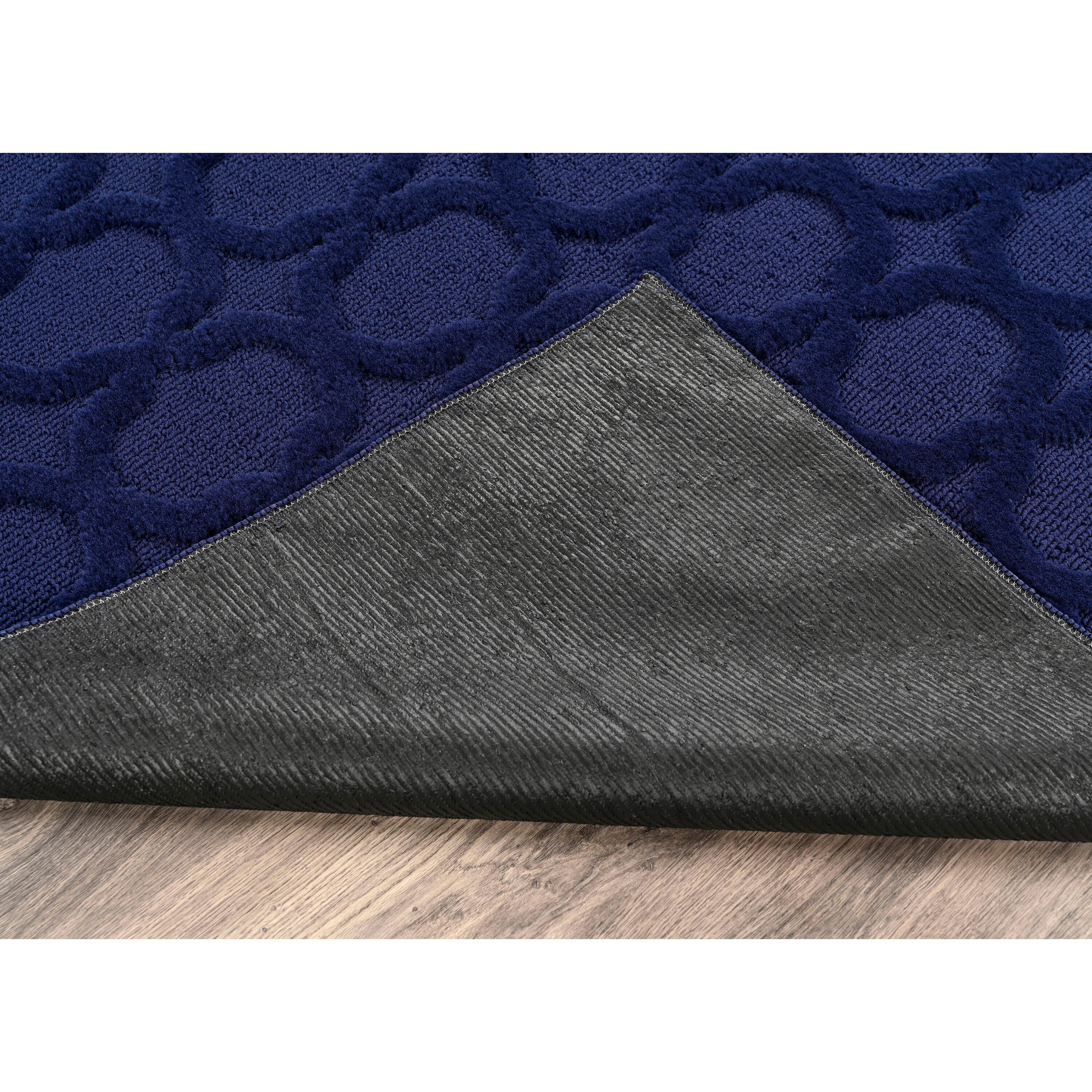 Garland Rug Garden Trellis Polypropylene Navy Square Indoor/Outdoor Area Rug, 6' x 6'