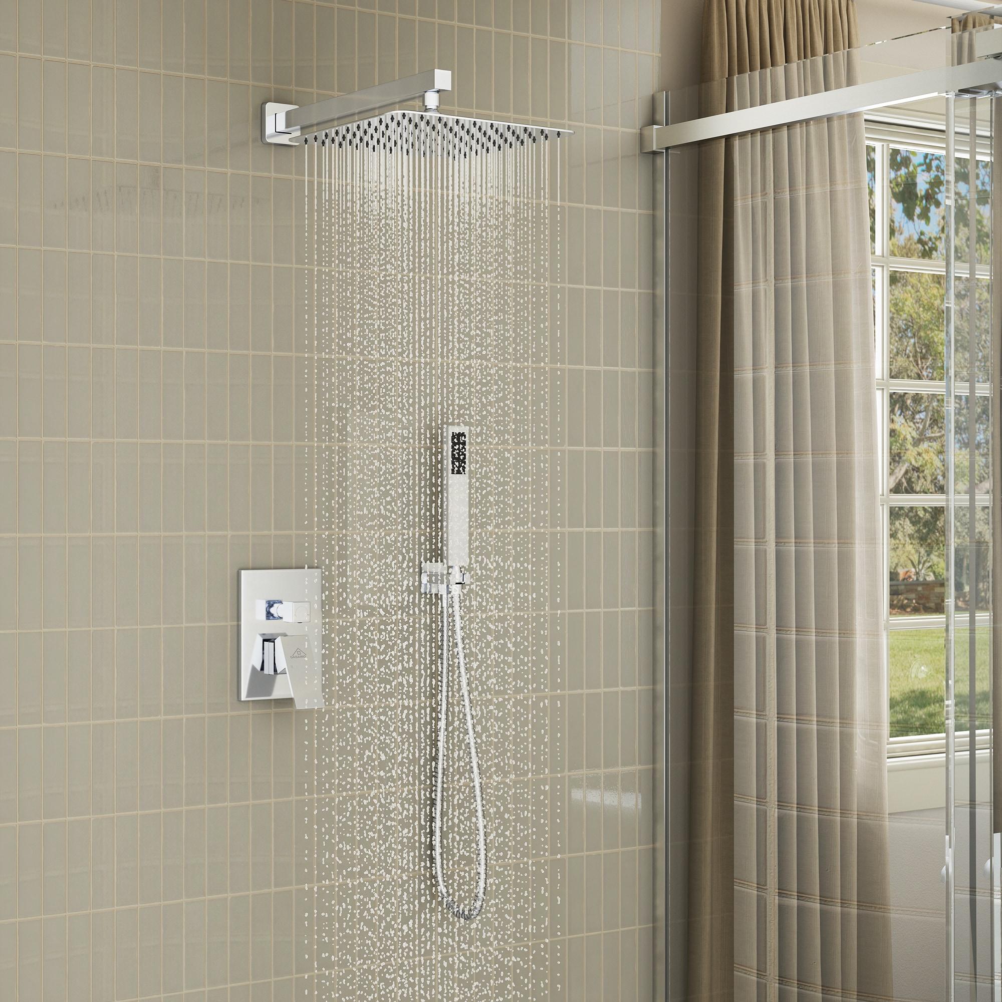 CASAINC 10" Wall Mounted Dual Shower Heads Shower Valve Trim System Kit