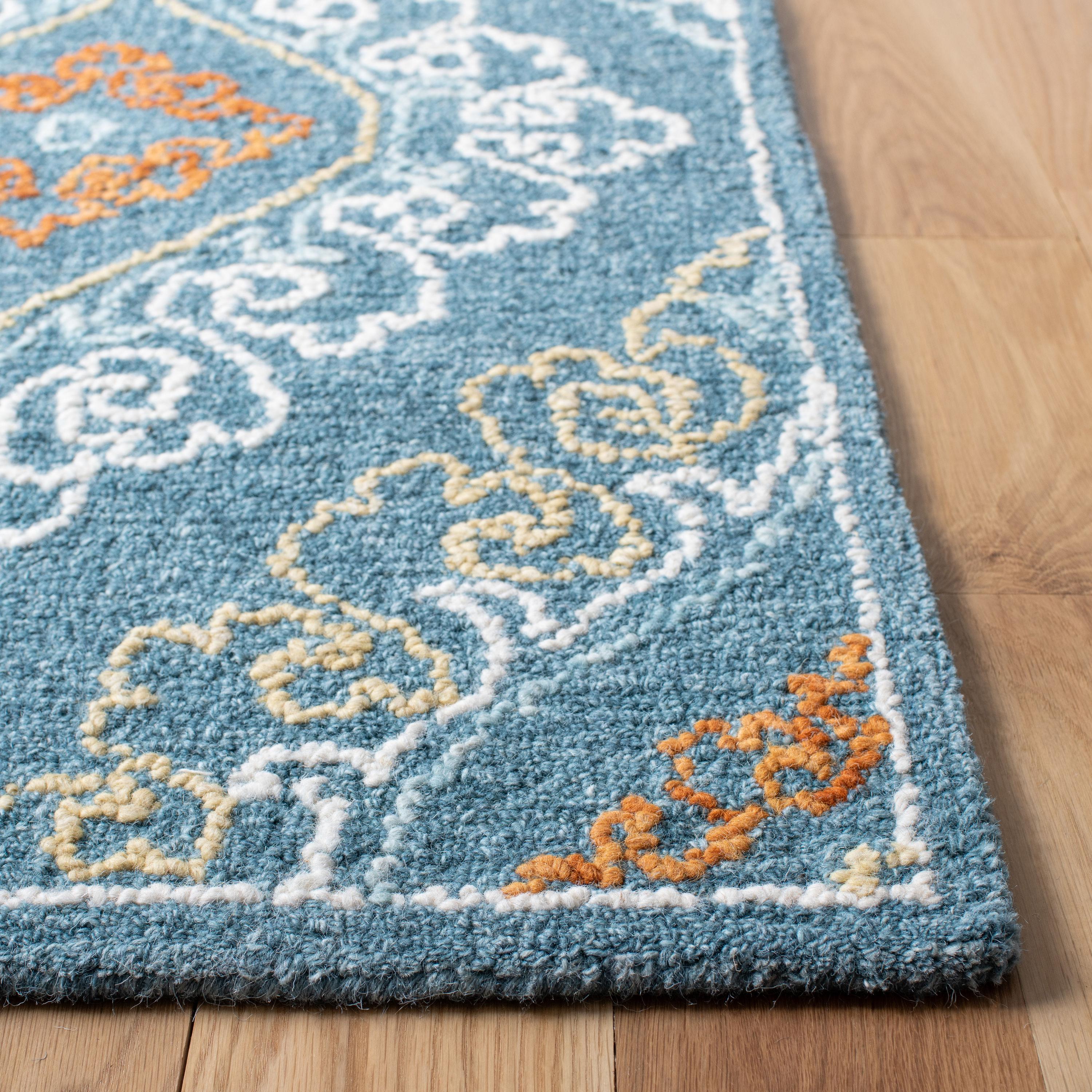 Safavieh Handmade Blossom Sueann Wool Rug 8' x 10' 8' x 10' Indoor, Handmade Living Room, Bedroom, Dining Room Rectangle