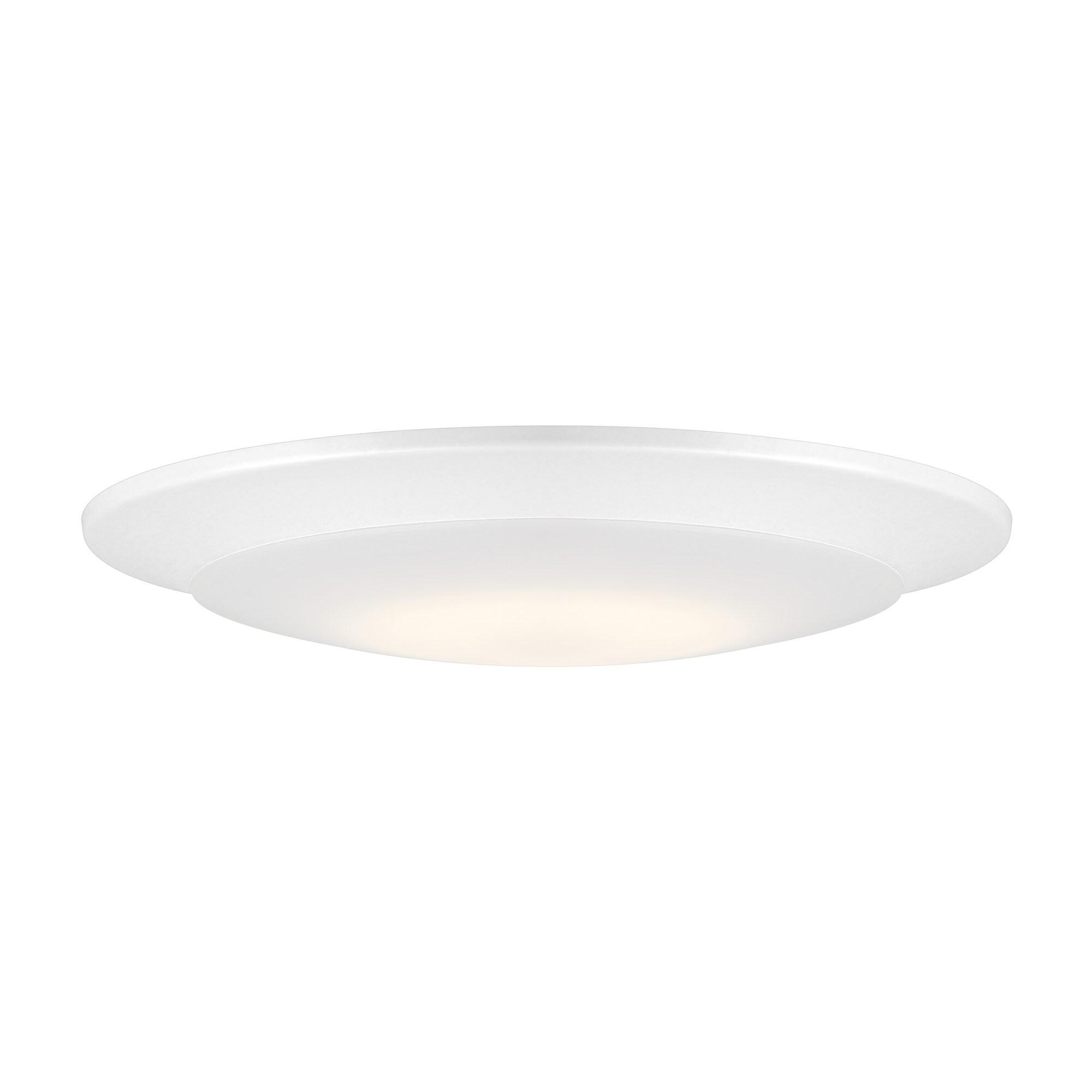 Designers Fountain LED Recessed Ceiling Lights 6 Pack, 7 inch CCT Disk Light Fixtures, Dimmable, 1000 Lumens, 3000K /4000K, White Trim, RC7WHWH8102C-6