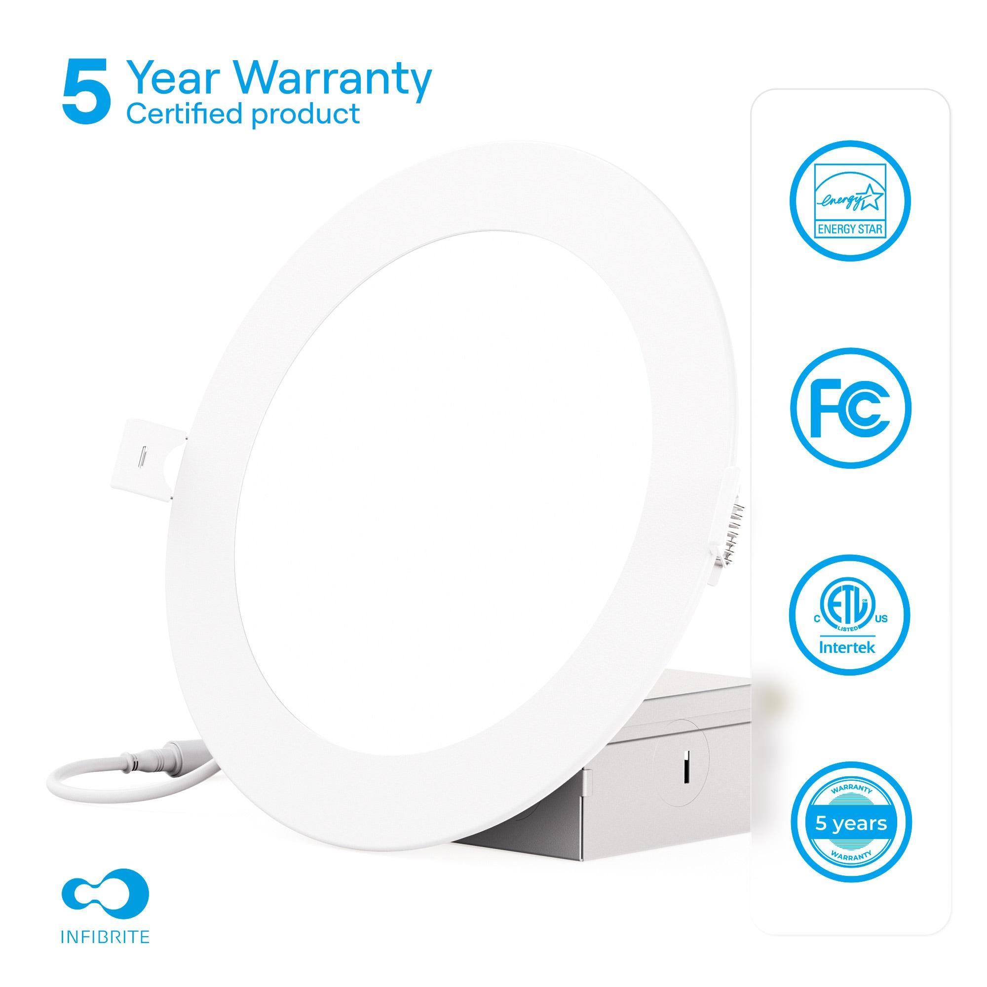 6'' Dimmable Air-Tight IC Rated LED Canless Recessed Lighting Kit