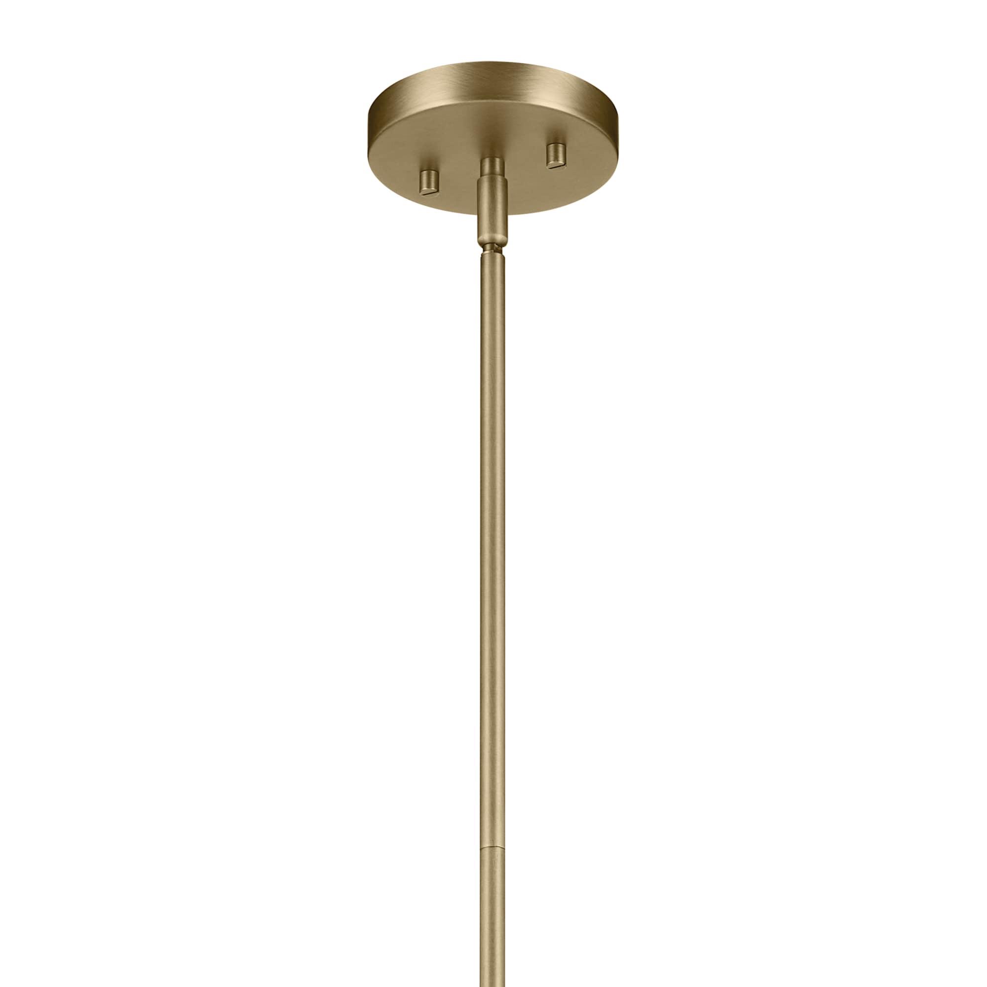 KICHLER Avery 11" 1-Light Dome Pendant with Clear Seeded Glass in Natural Brass, for Kitchen Island, Dining Table, (11" x 14"), 43912NBR