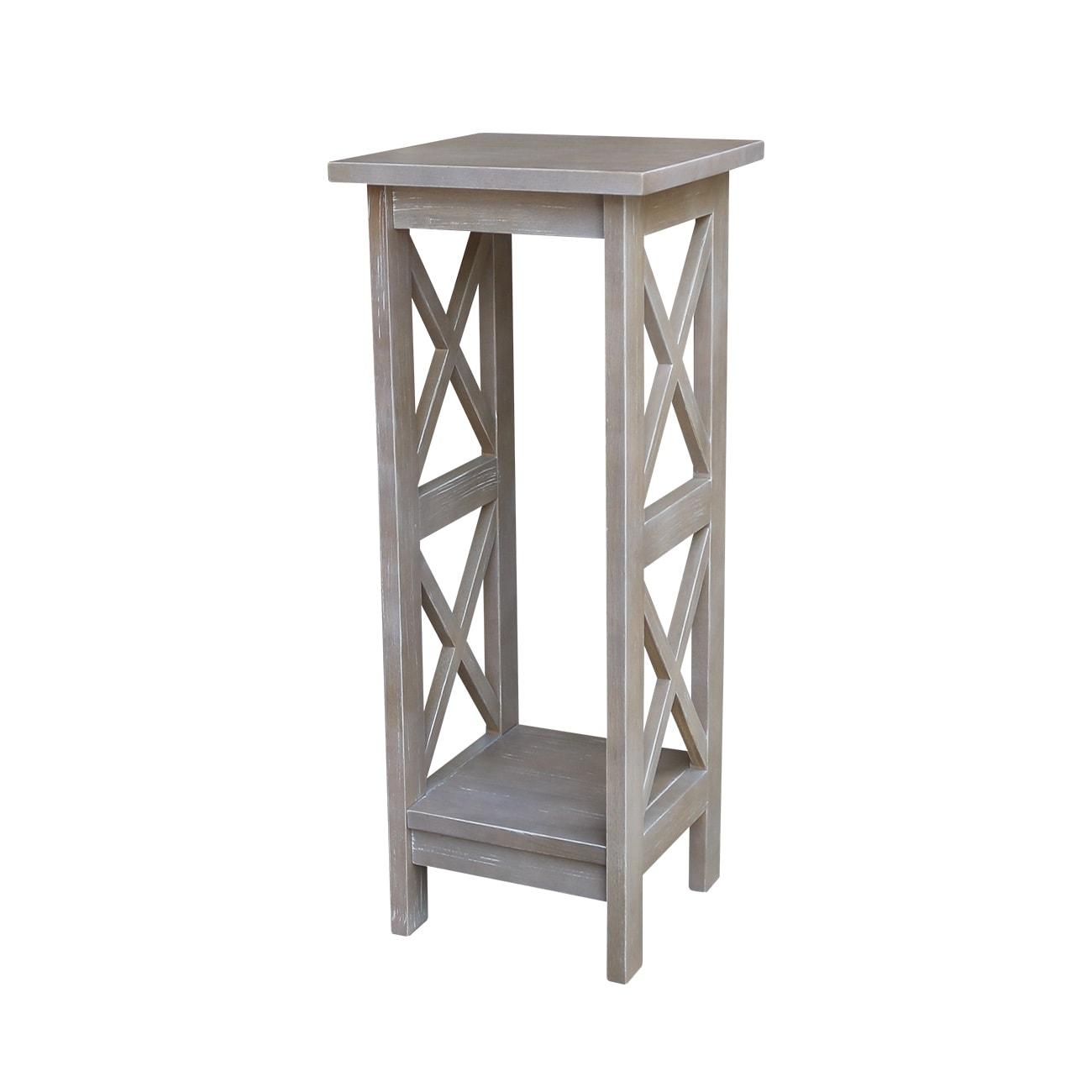 30" X-Sided Plant Stand in Washed Gray Taupe