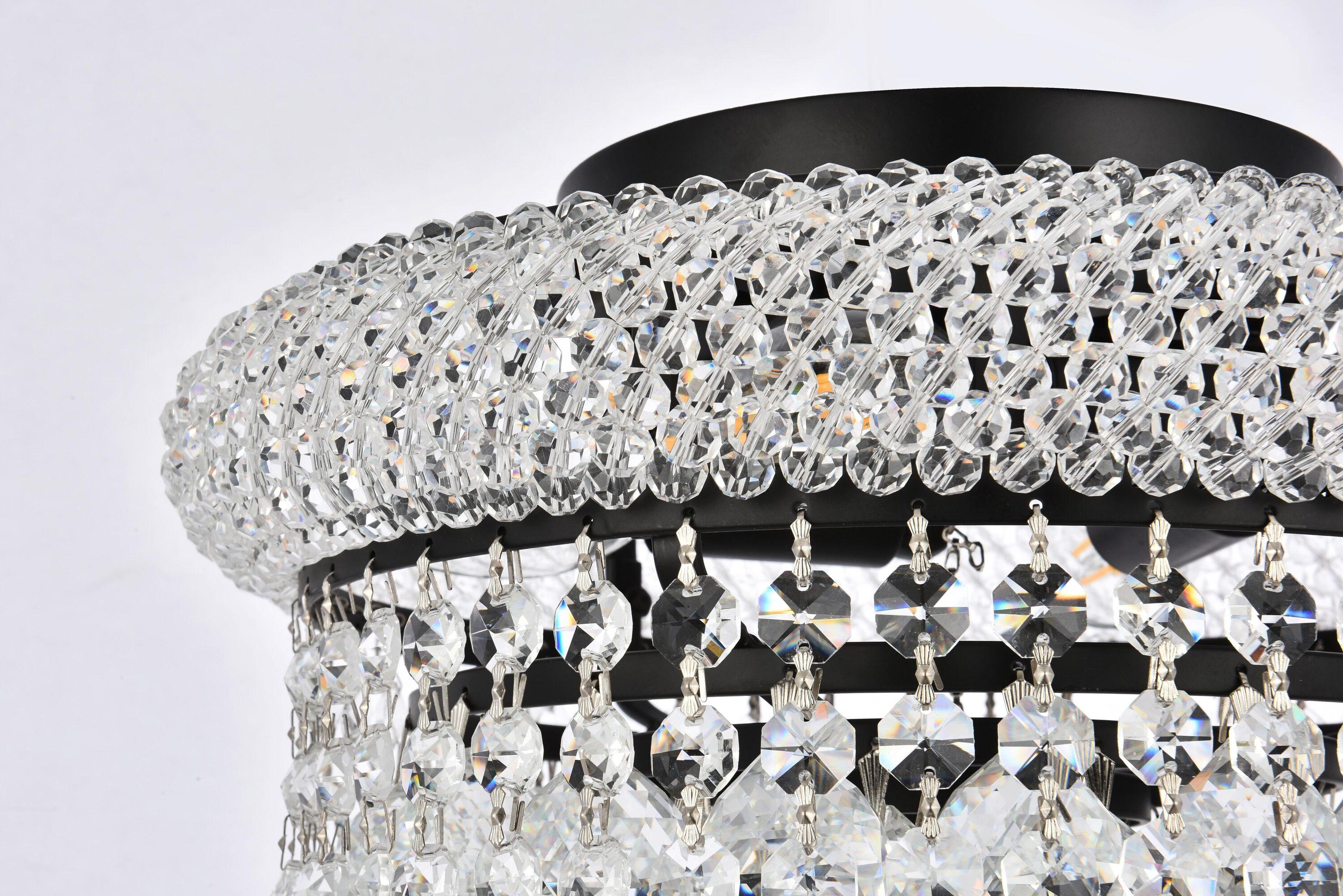 Elegant Lighting Primo 12 inch black flush mount