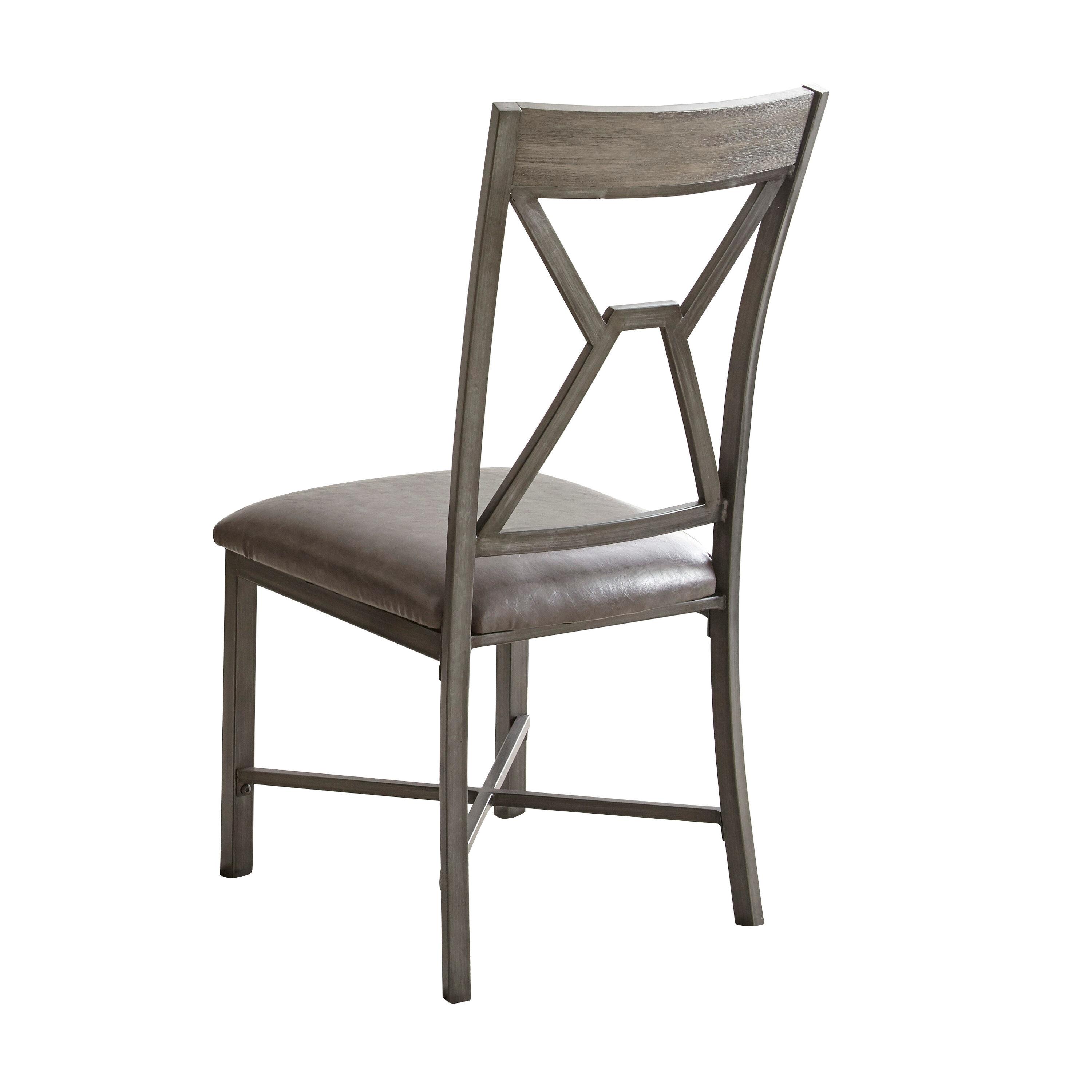 Set of 2 Alamo Side Chair Gray: Upholstered, Metal Legs, Geometric Cutouts - Steve Silver Co.