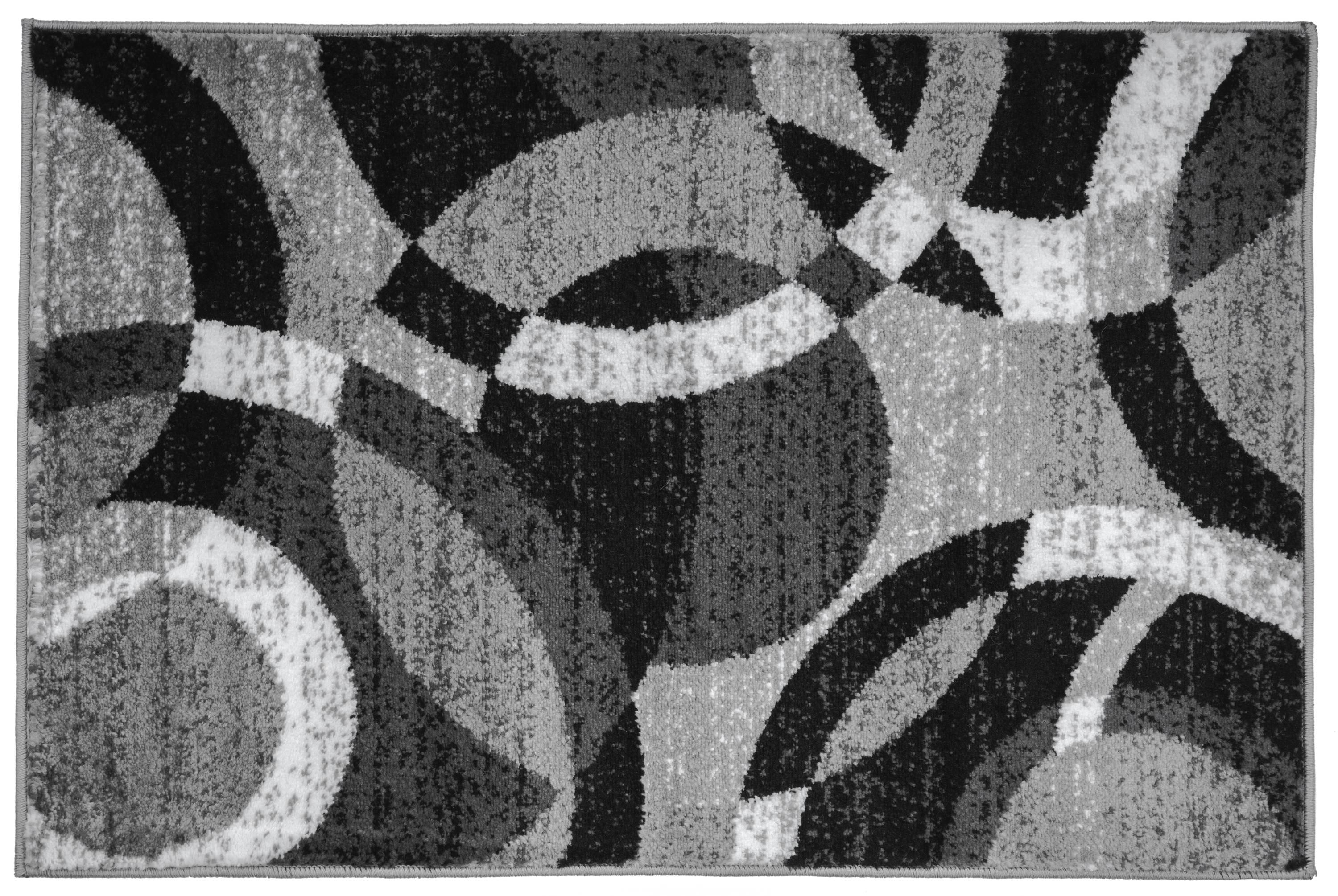 World Rug Gallery Geometric Circles Gray 2' x 3' Area Rug