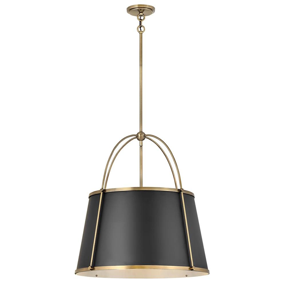 4895WS-Hinkley Lighting-Clarke - 4 Light Large Pendant in Traditional-Transitional Style - 24.5 Inches Wide by 25.25 Inches High-Warm Brass Finish
