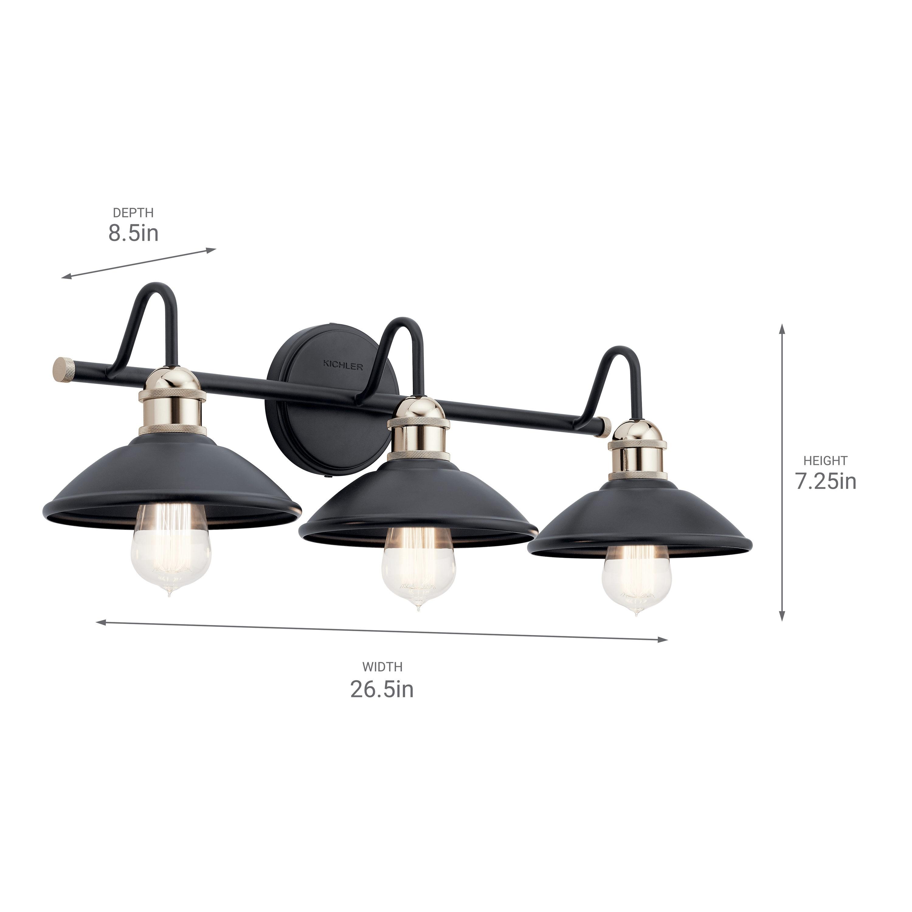 Kichler Lighting Clyde 3 - Light Vanity in  Black