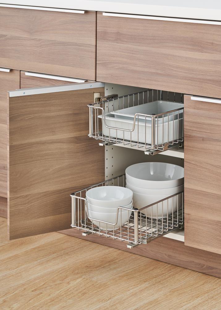 Trinity TRINITY 11.5 in. W x 6.25 in. H x 17.75 in. D Chrome Steel Wire in Cabinet Sliding Drawer