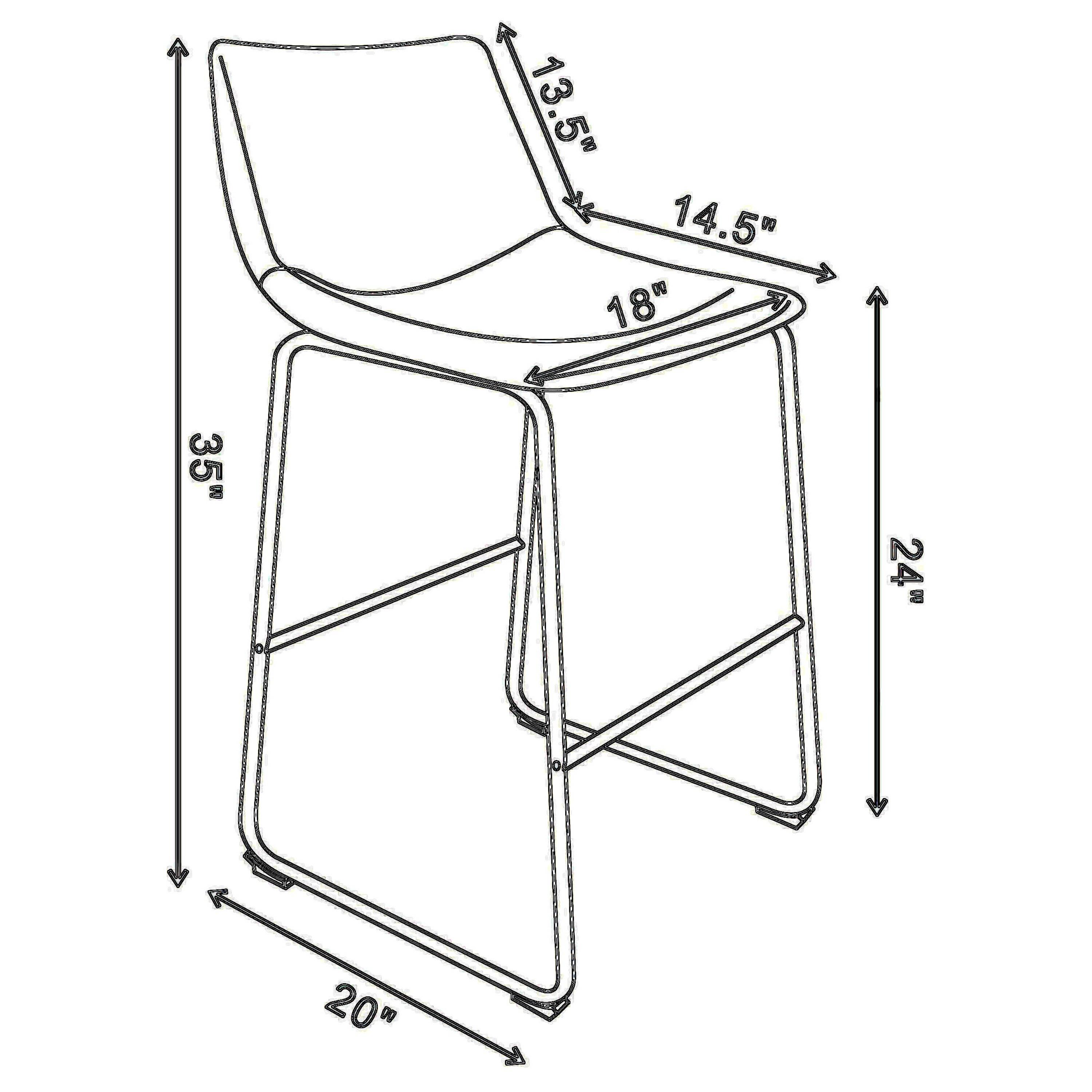 Keighley Upholstered 24.25'' Counter Stool with Metal Frame Jalasha (Set of 2)