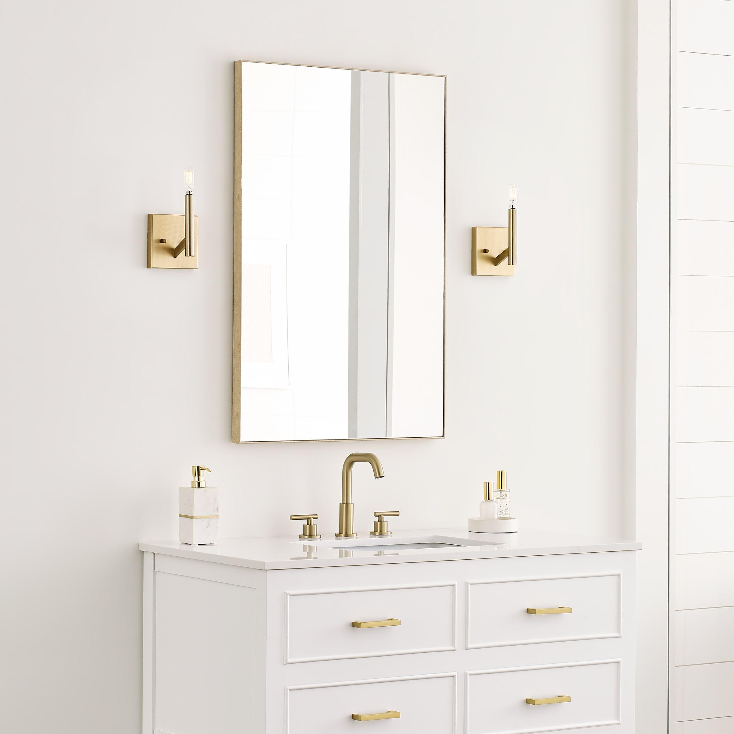 Sleek Satin Brass Outdoor Wall Sconce with Dimmable Light