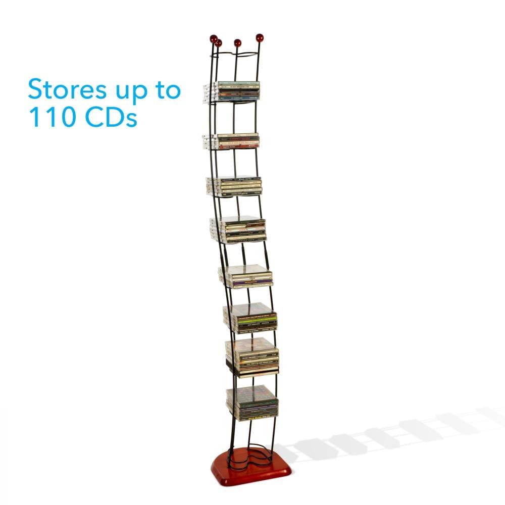 Winston Porter Solid Wood 51'' H Wire Rack Media Storage