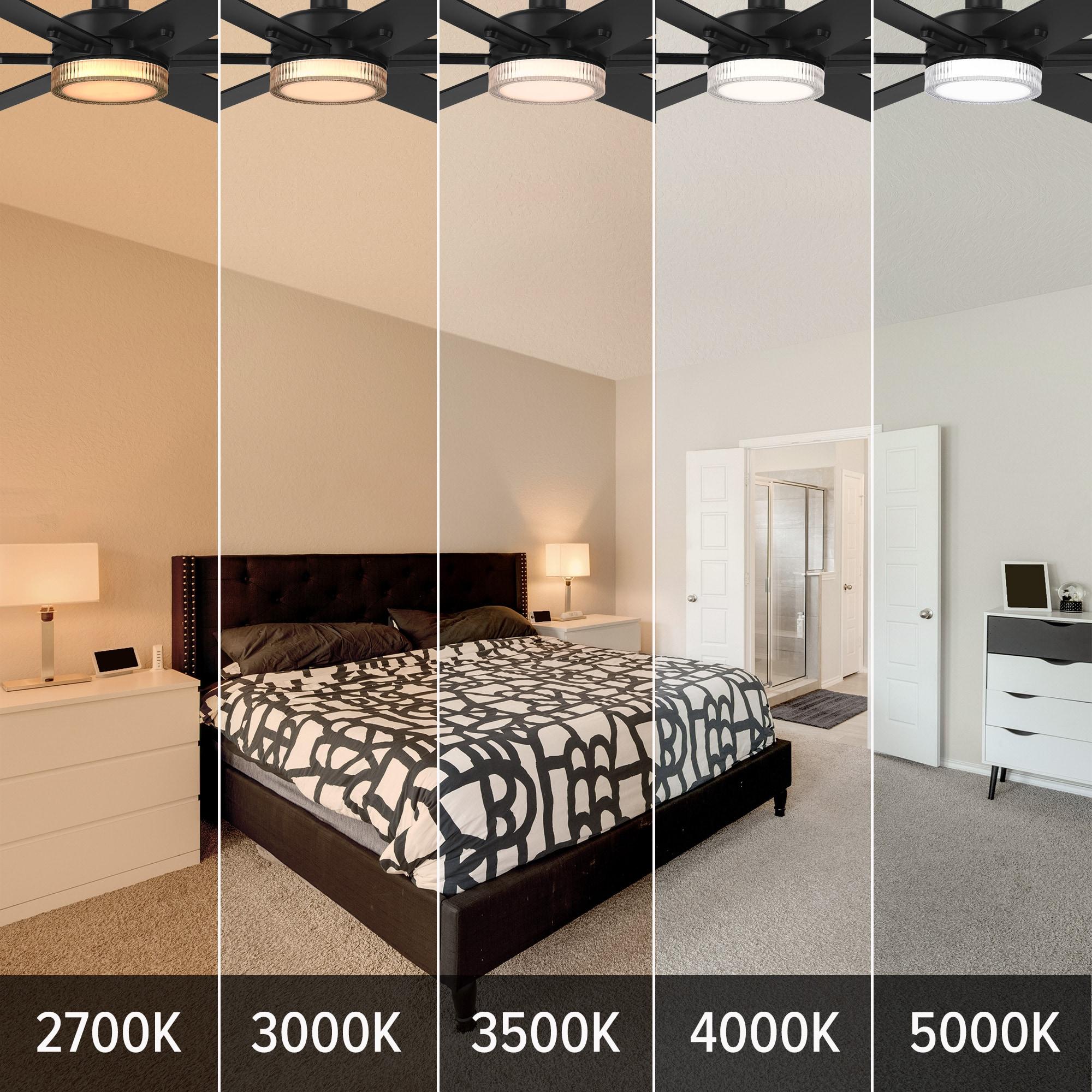 Chillion 60 in. Indoor/Covered Outdoor Matte Black LED Ceiling Fan with 5 CCT and 7 RGB Selections, Remote Included