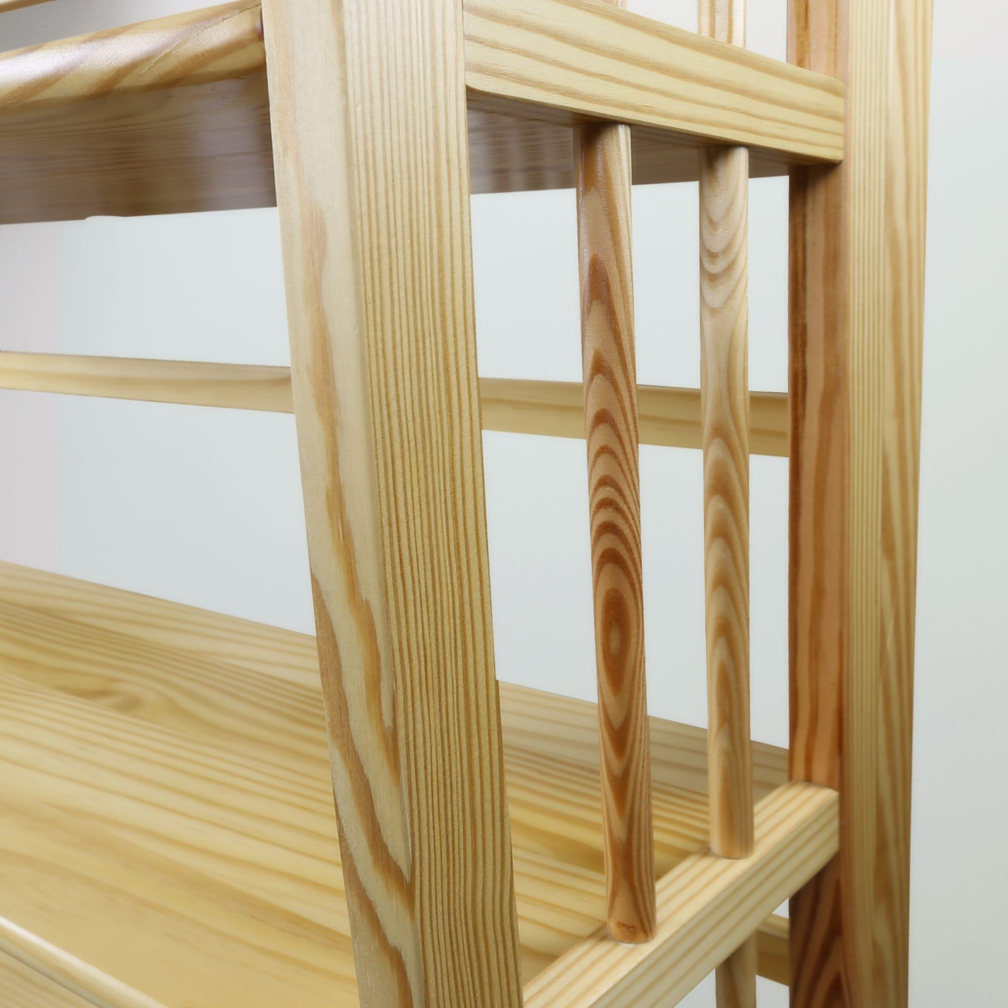 3-Shelf Folding Stackable Bookcase 27.5" Wide-Natu