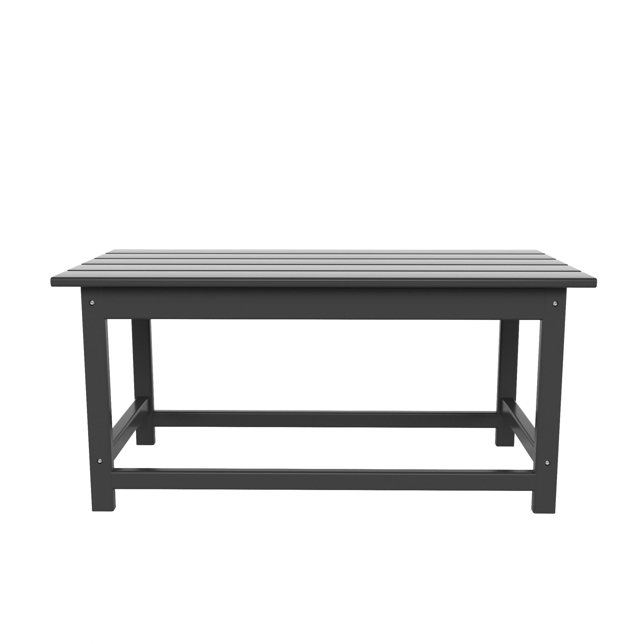 Westin Outdoor 35" Inch Adirondack Coffee Table for Patio Backyard UV Weather Resistant HDPE Plastic, Gray