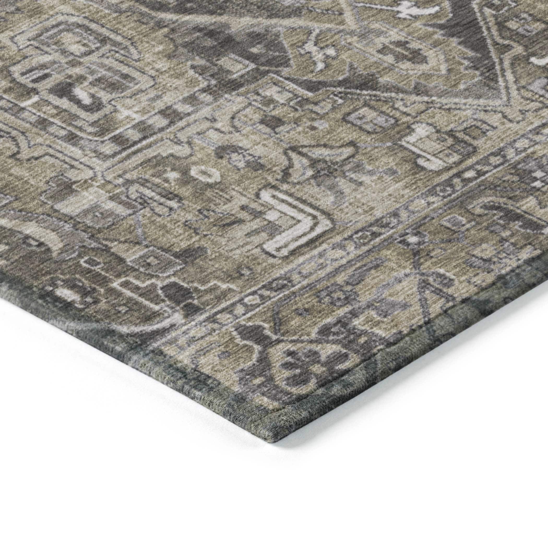 Addison Rugs Chantille Indoor/Outdoor Traditional Oriental Taupe Washable Rectangle Rug, 3' x 5'