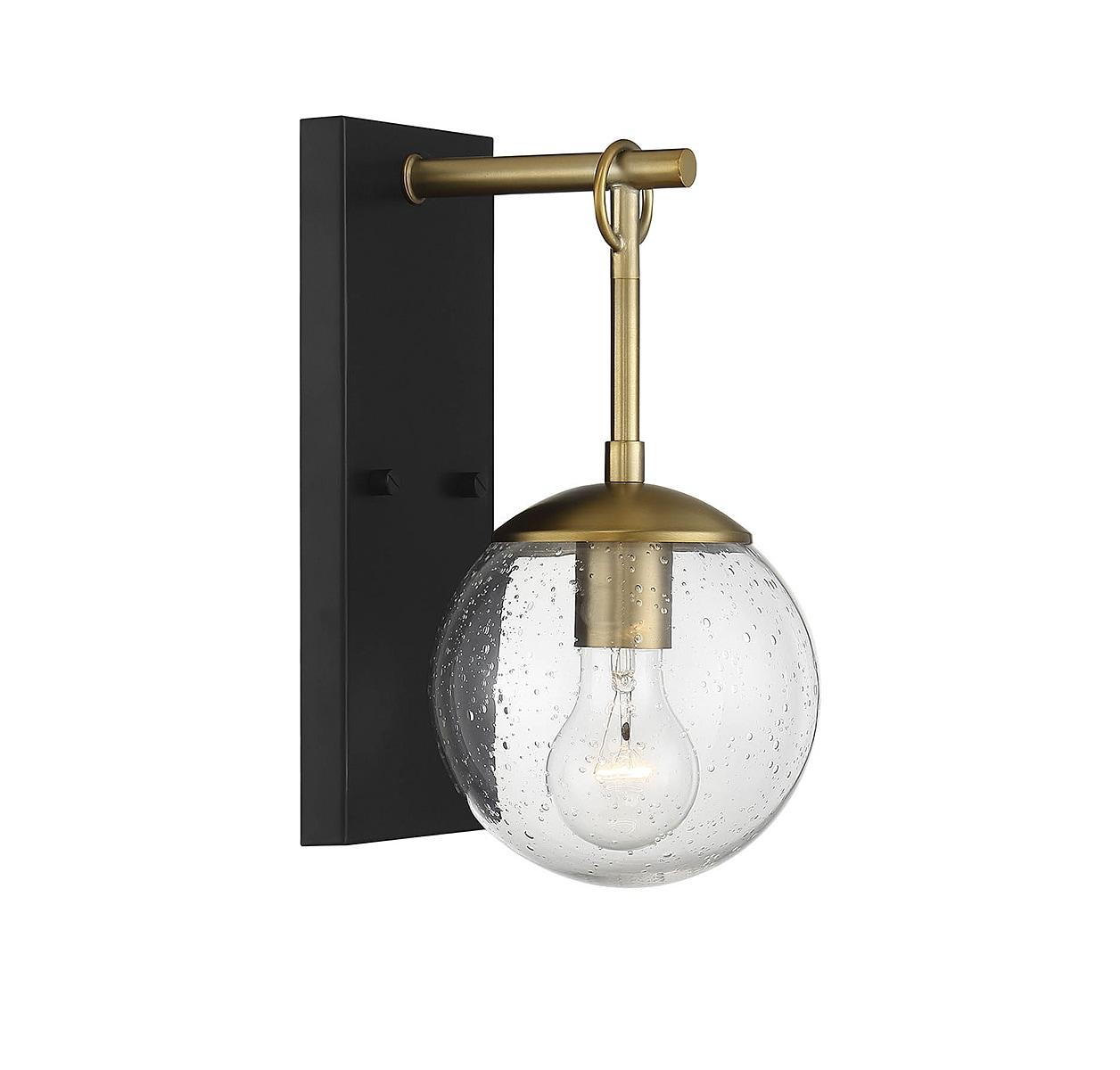 1 Light Outdoor Wall Lantern in Mid-Century Modern Style-11 Inches Tall and 6 Inches Wide-Oil Rubbed Bronze/Natural Bras
