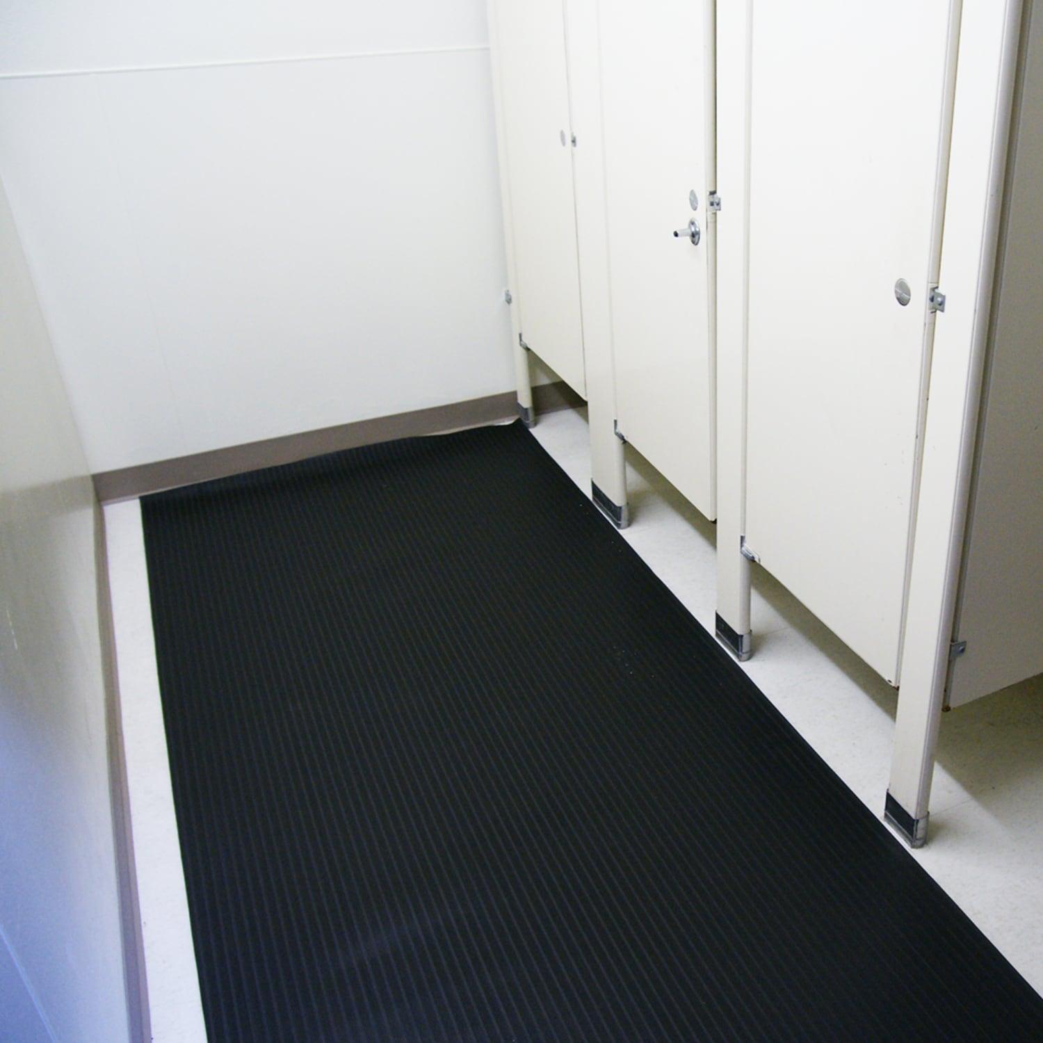 Black Corrugated Rubber Anti-Slip Floor Mat, 36" x 96"