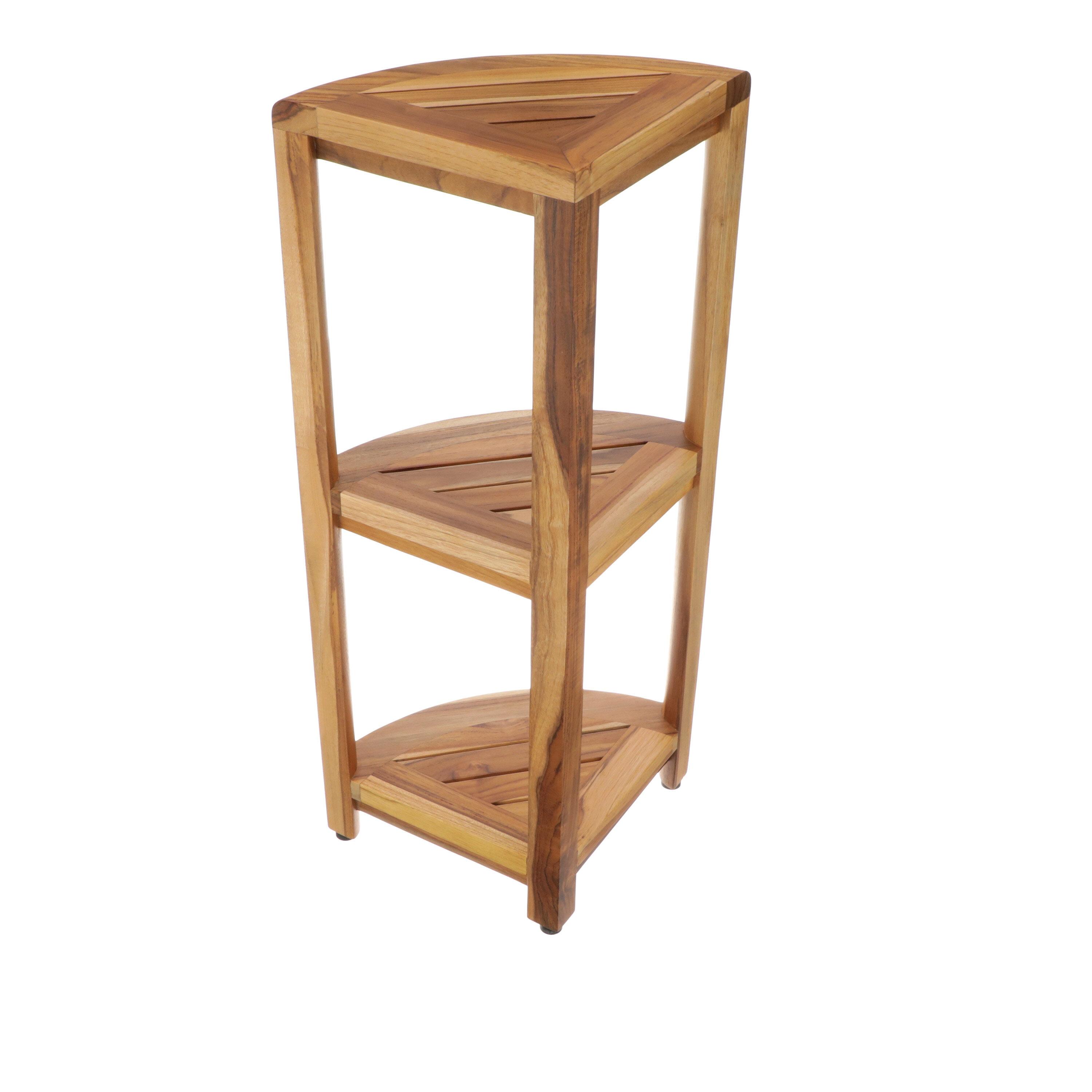 EcoDecors EcoDecors, Snazzy Corner, Teak Corner Shower Shelf, Shower Stand Corner, in EarthyTeak™