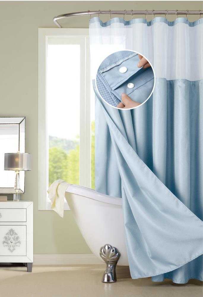 Dainty Home Complete Shower Curtain With Detachable Liner - Sky Blue