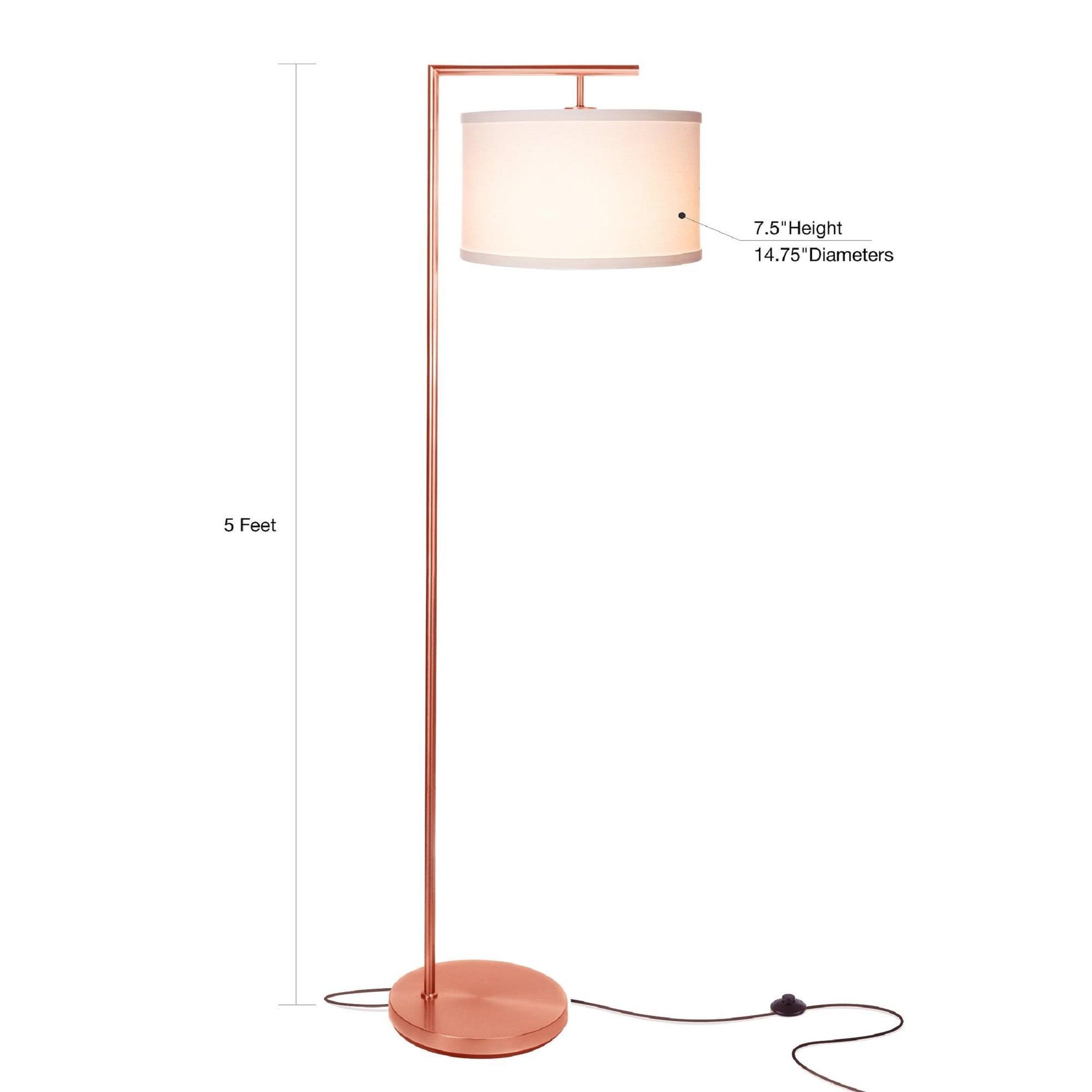 Montage Modern 60 in. Mid-Century Modern LED Floor Lamp with Fabric Drum Shade