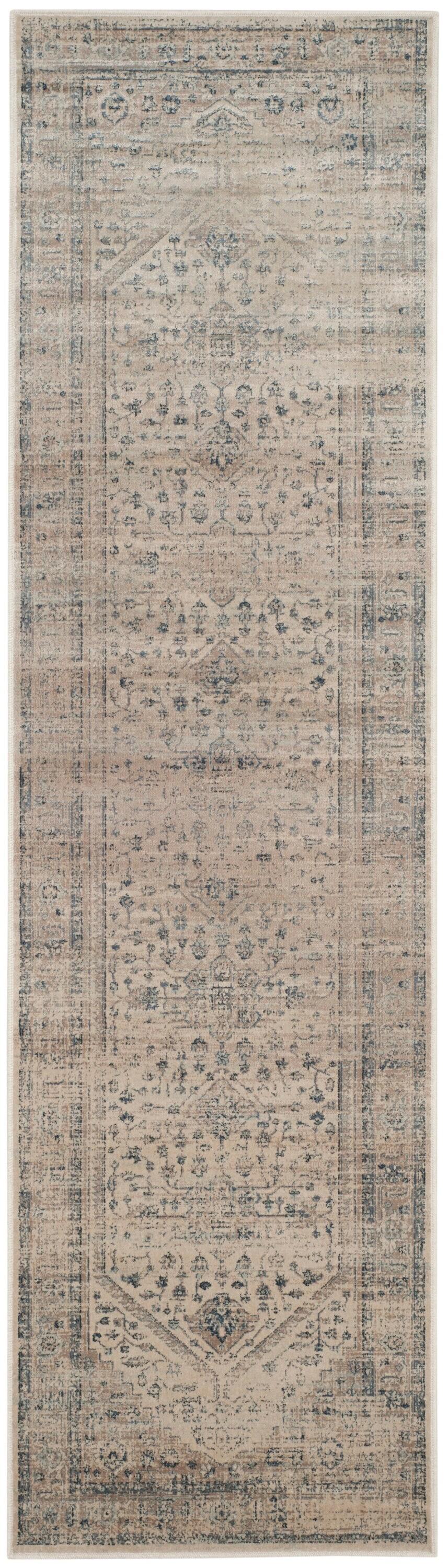 Vintage VTG123 Power Loomed Indoor Runner Rug - Stone/Blue - 2'2"x8' - Safavieh.