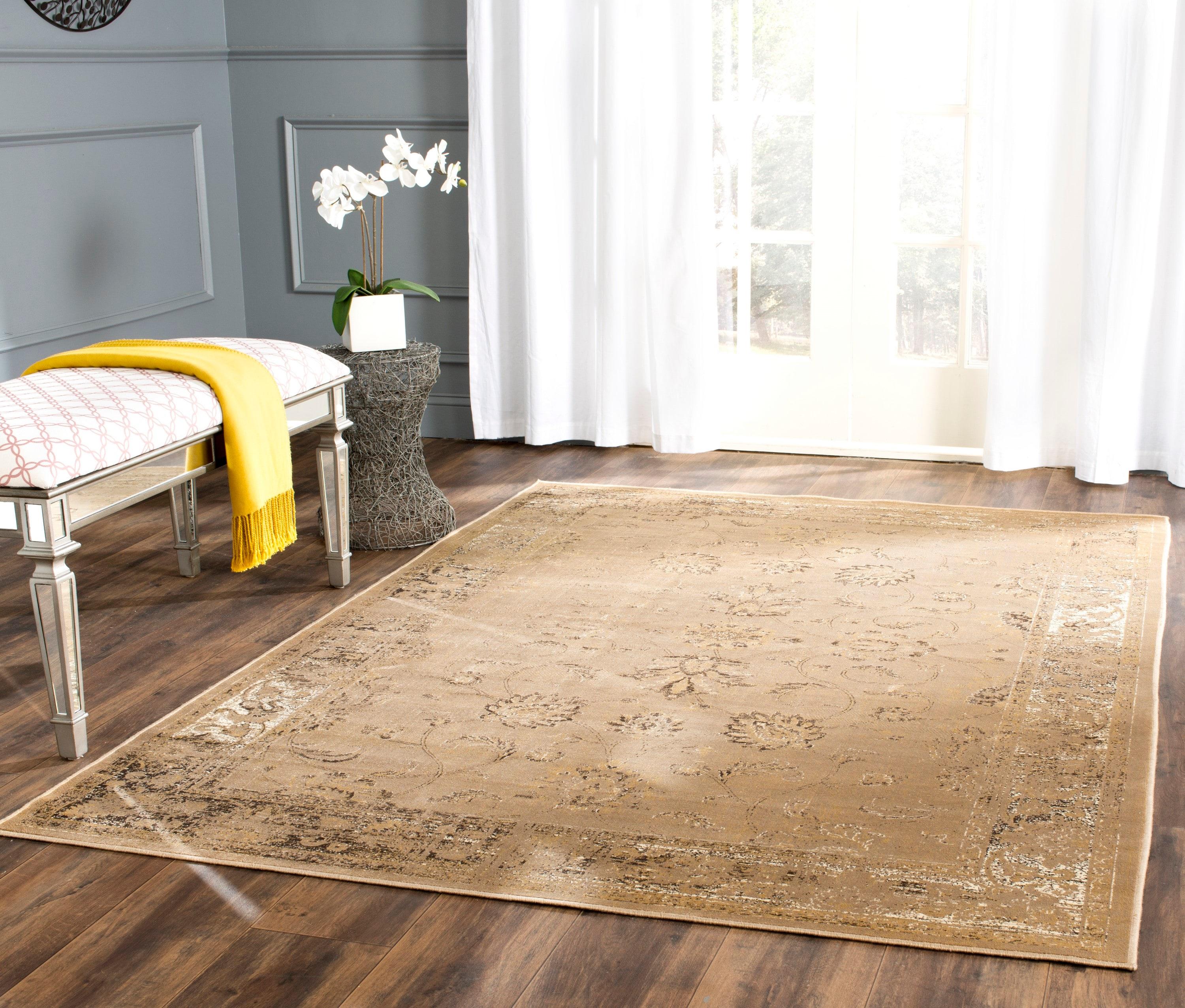 Vintage VTG117 Power Loomed Indoor Skid-Resistant Accent Rug - Taupe - 3'3"x5'7" - Safavieh