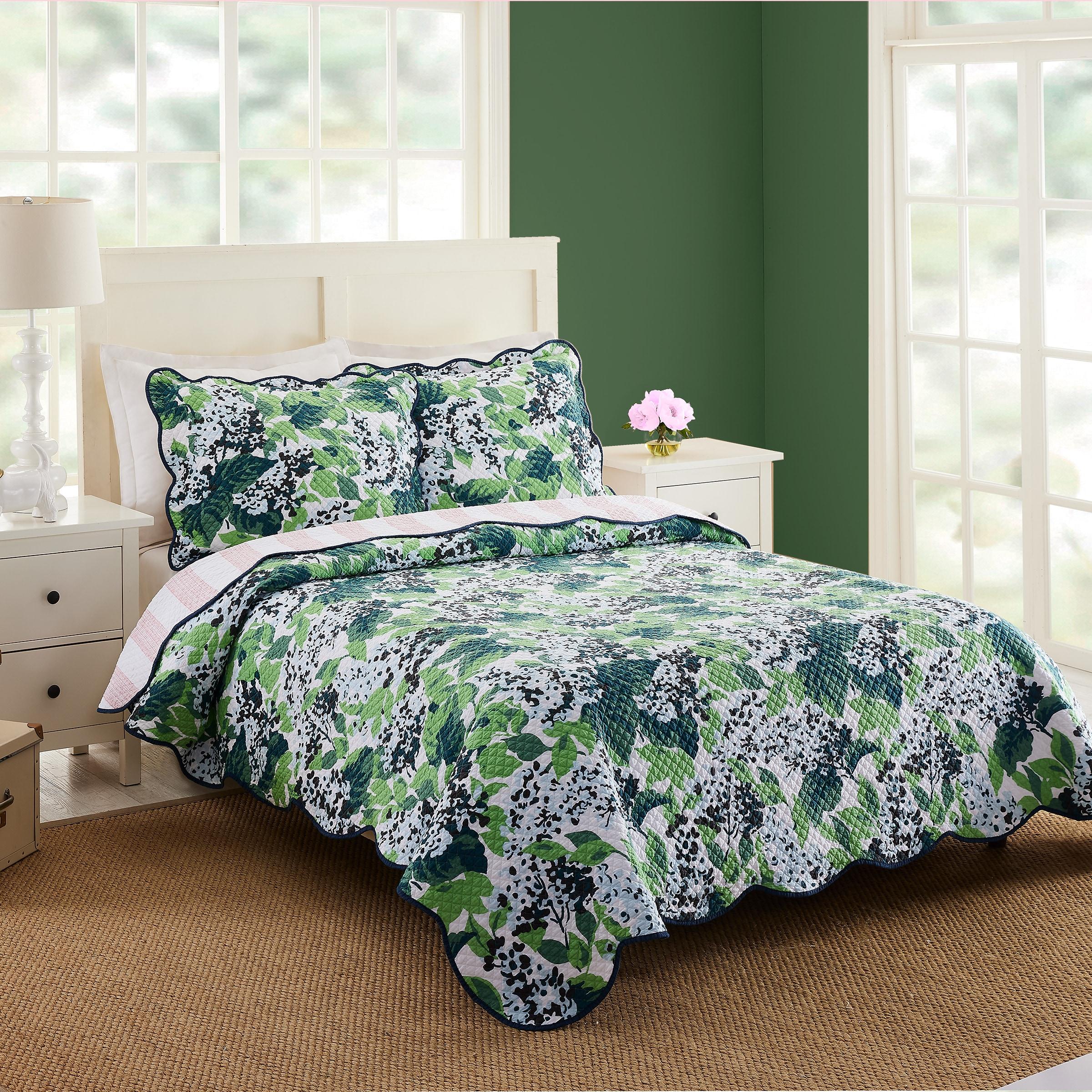 3pc King Sag Harbor Summer Quilt Set - Madcap Cottage for Makers Collective: Cotton Bedding, Botanical Pattern, Includes Shams