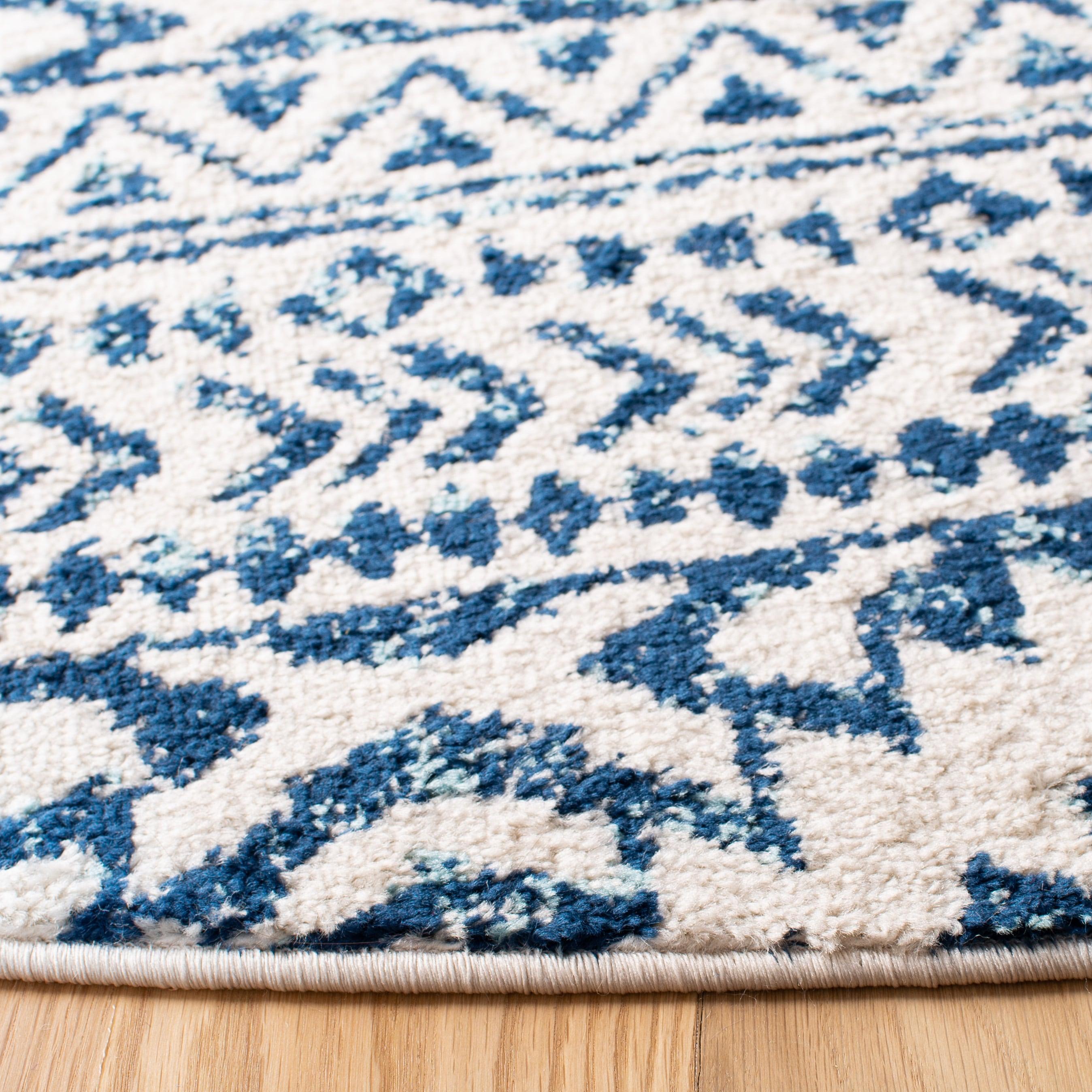 Tulum TUL272 Power Loomed Runner Rug - Ivory/Navy - 2'x21' - Safavieh.