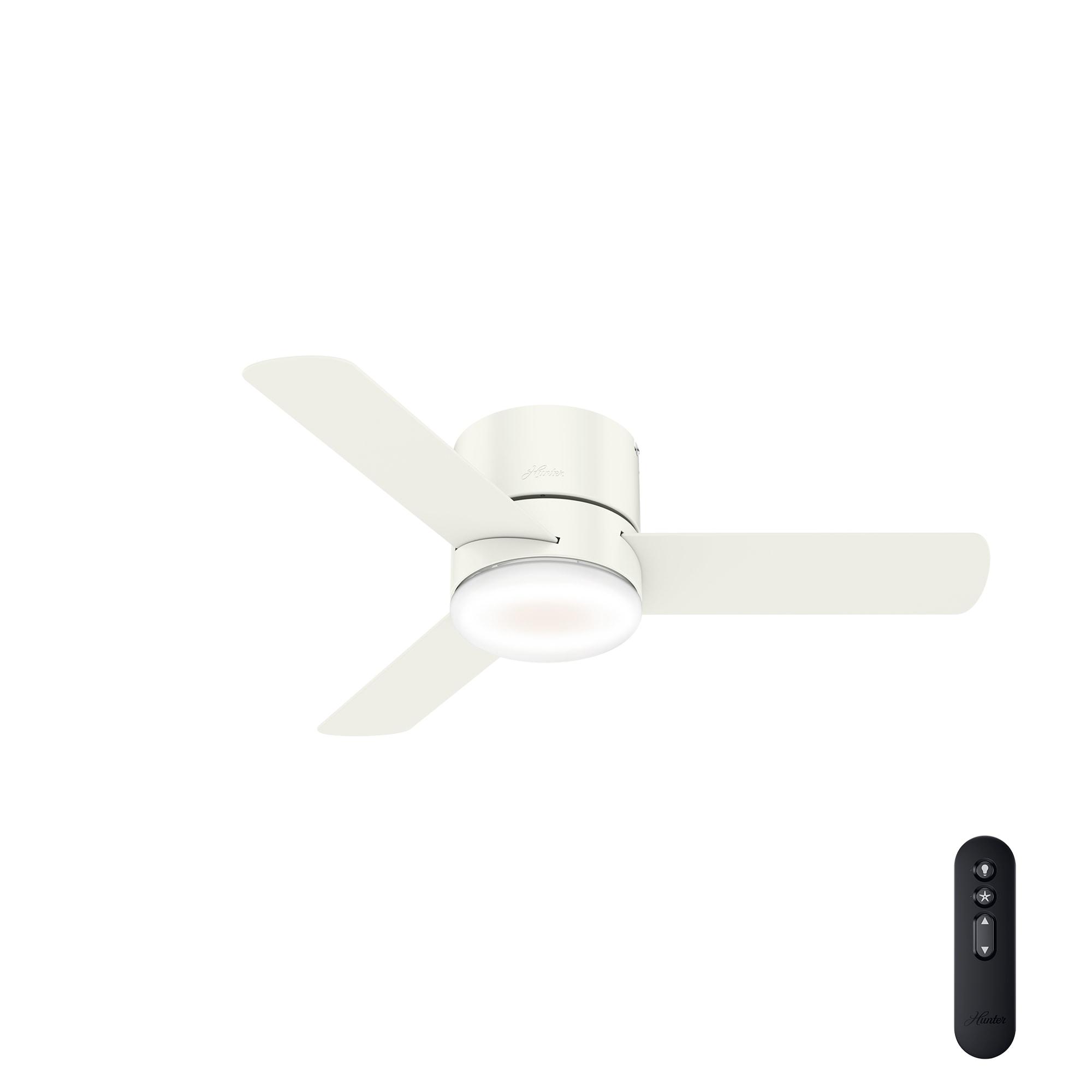 44" Minimus Low Profile Ceiling Fan with Remote: WhisperWind Motor, LED, ETL Listed - Hunter Fan