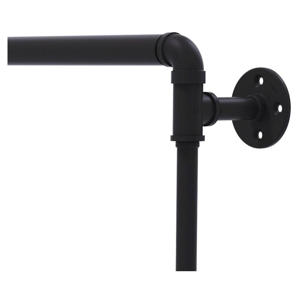 Allied Brass Pipeline 24-in double Matte Black Wall Mount Double Towel Bar