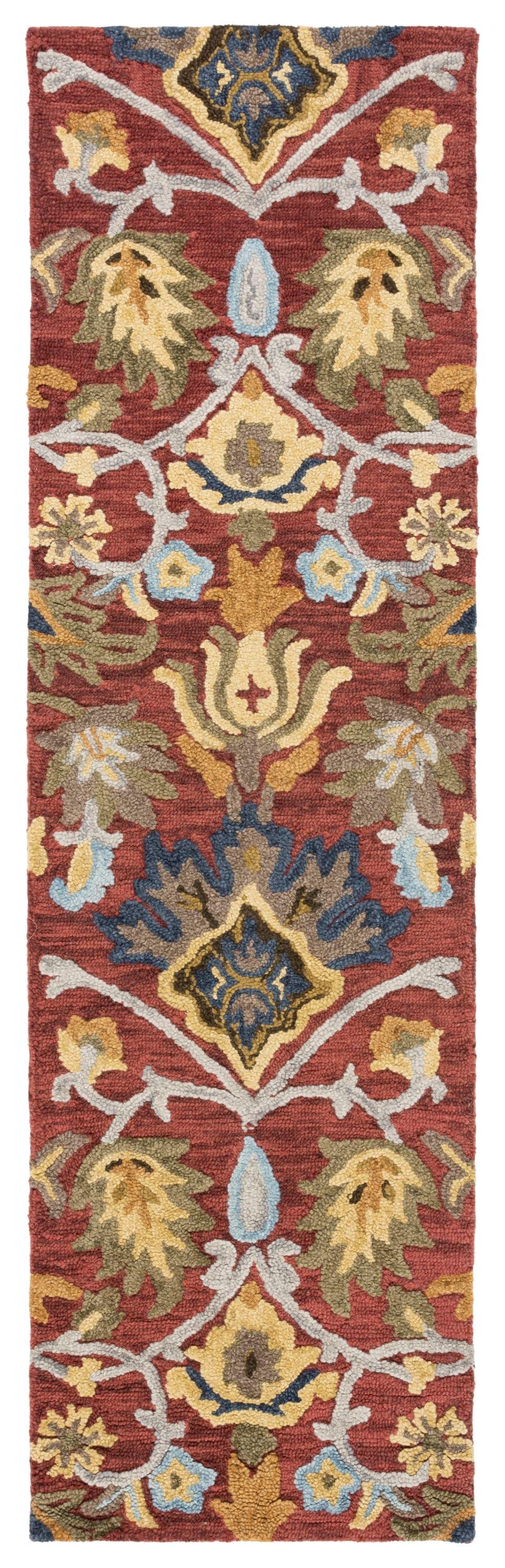 Blossom BLM402 Hand Tufted Runner Rug - Red/Multi - 2'3"x8' - Safavieh.