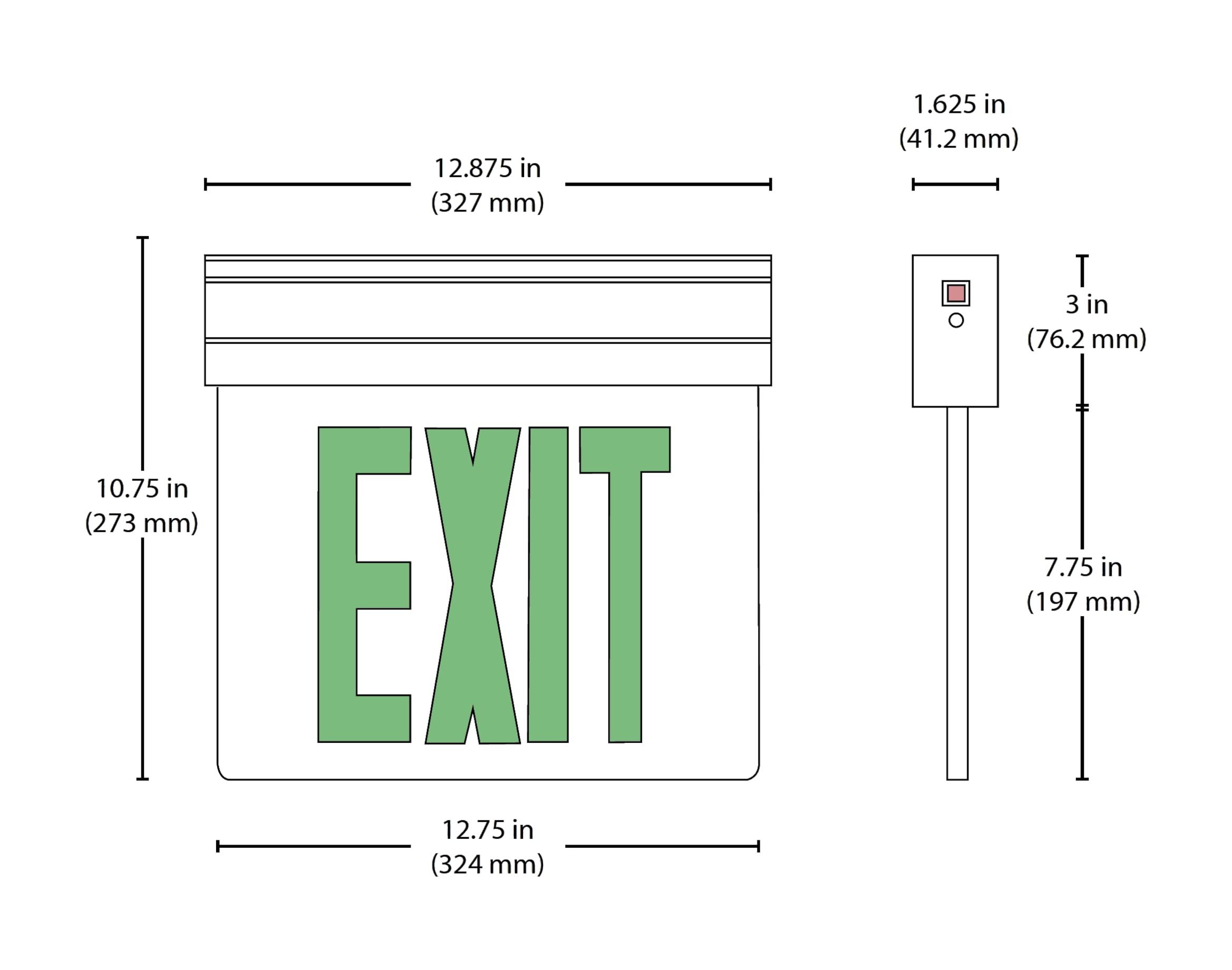 NICOR Lighting Recessed Edge-Lit LED Exit Sign | Wayfair