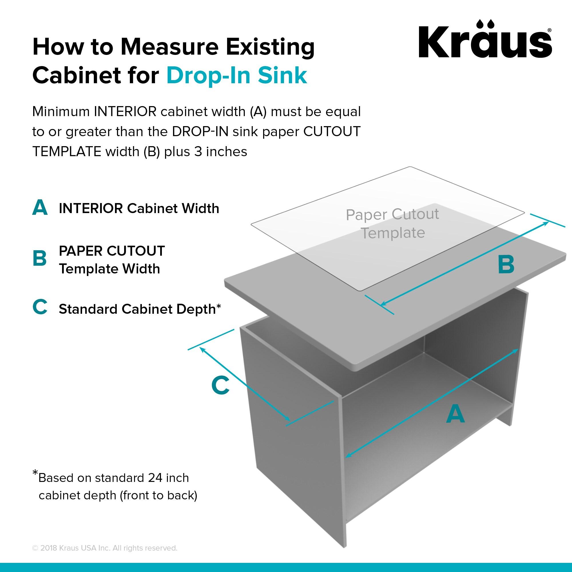 KRAUS Standart PRO Drop In 16 Gauge Bar Stainless Steel Kitchen Sink