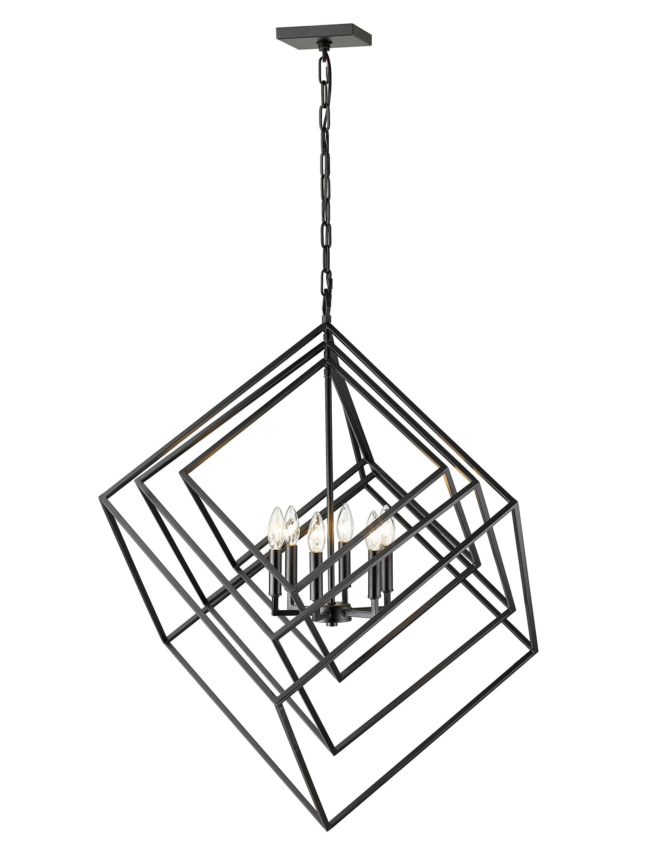 Z-Lite Euclid 6 - Light Chandelier in  Matte Black