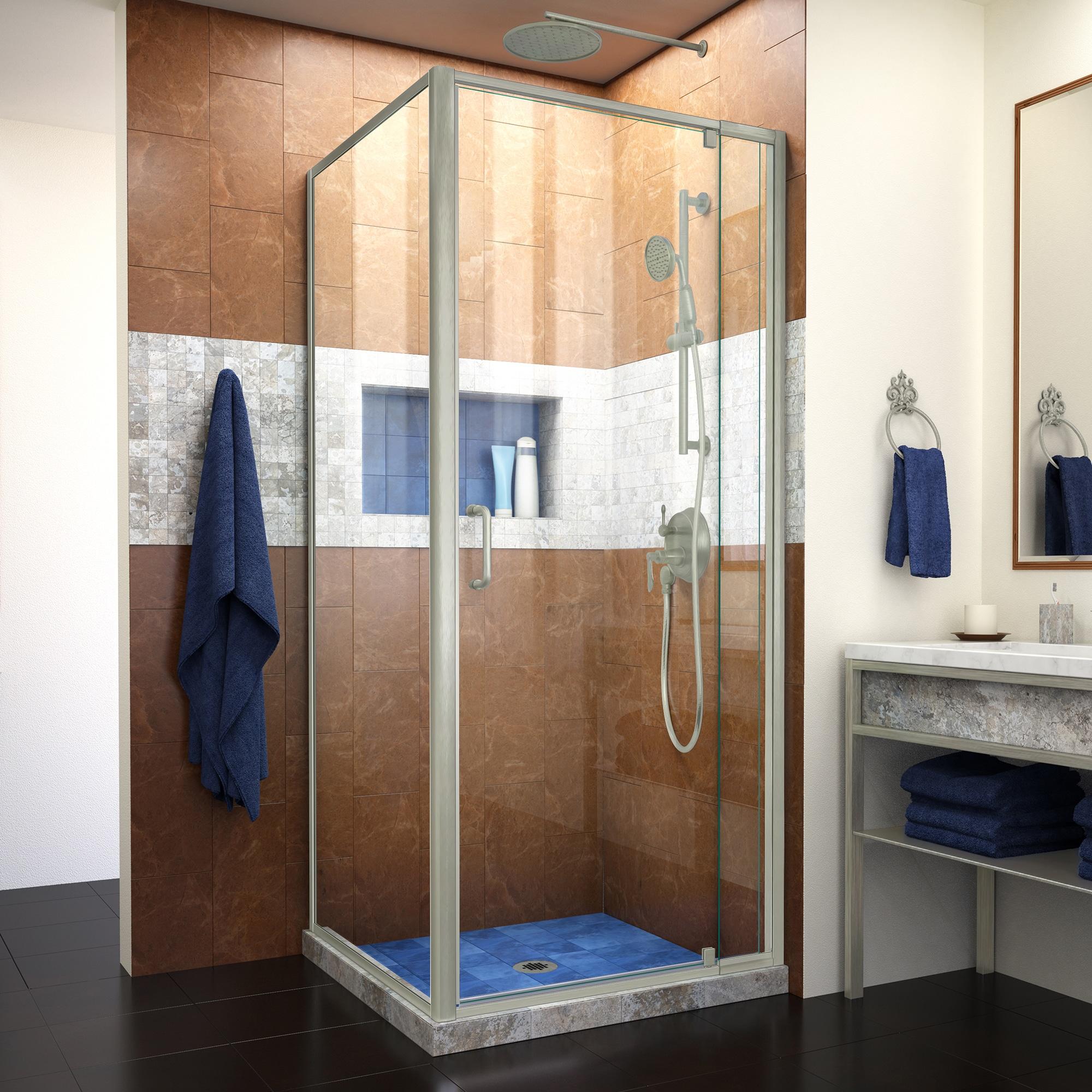 Flex 36.44" W x 34.5" D x 72" H Framed Rectangle Pivot Shower Enclosure