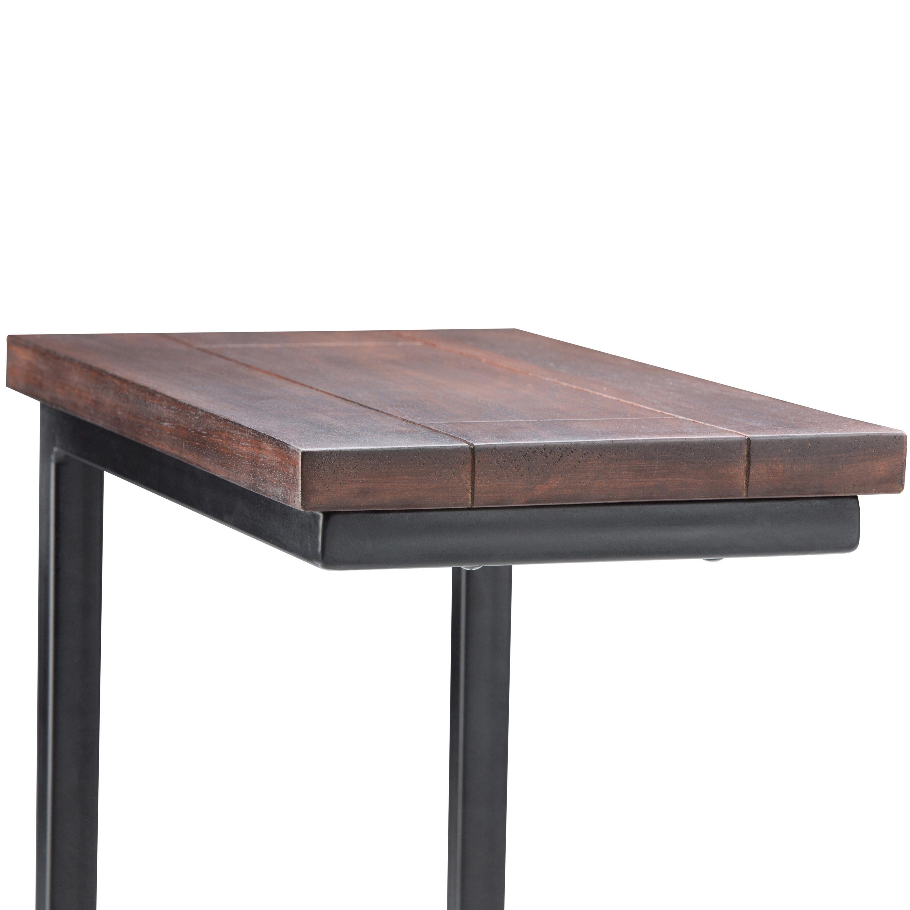 Vynxaria C-Shaped Coffee Tables - Dark Cognac Brown Elegance