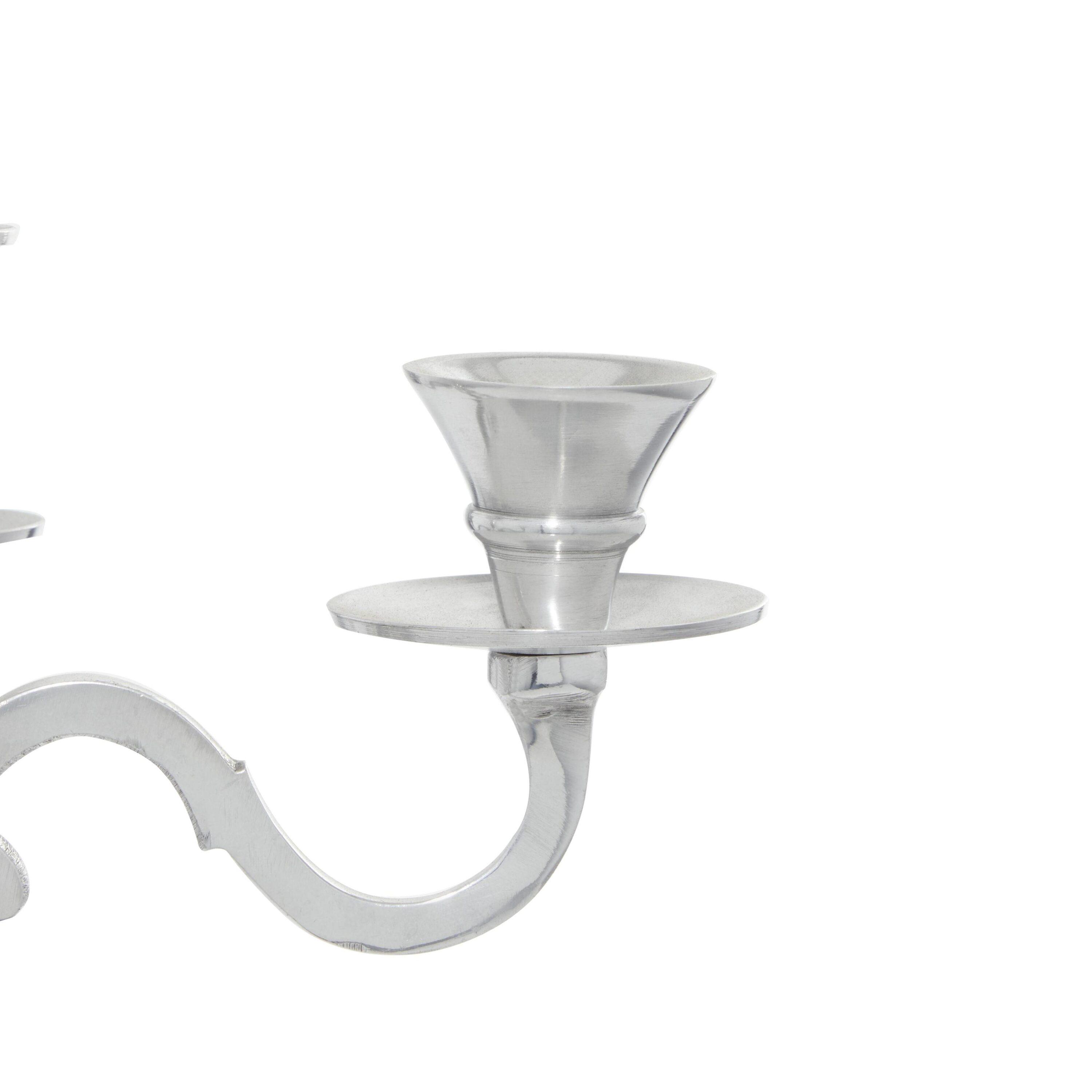 DecMode 5 Holder Silver Aluminum Metal Candelabra