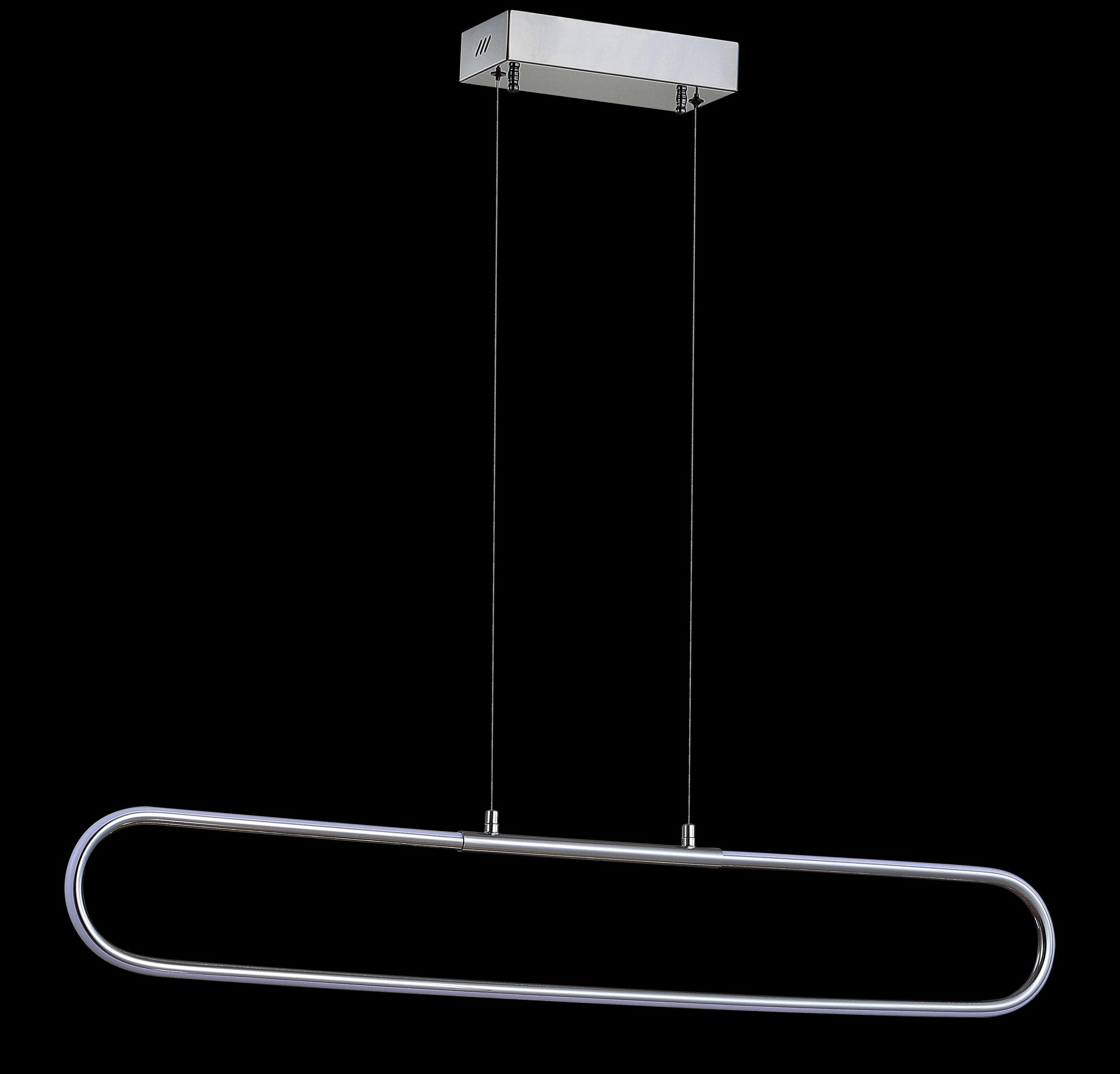 Ned 39" Dimmable Adjustable Integrated LED Metal Linear Pendant, Chrome