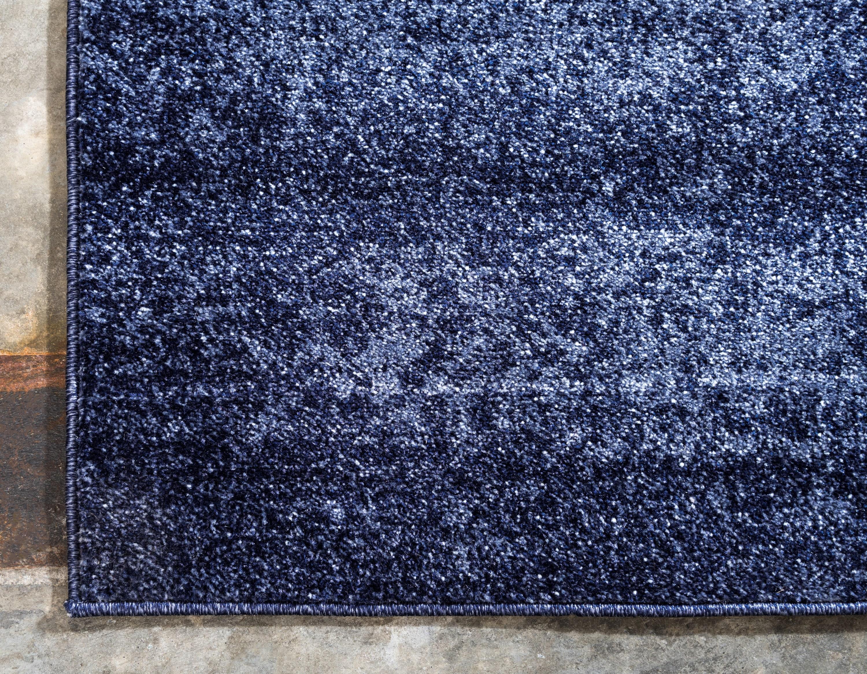 Unique Loom Del Mar Collection Area Rug - Lucille (7' 1" x 10' Rectangle Navy Blue/Ivory)