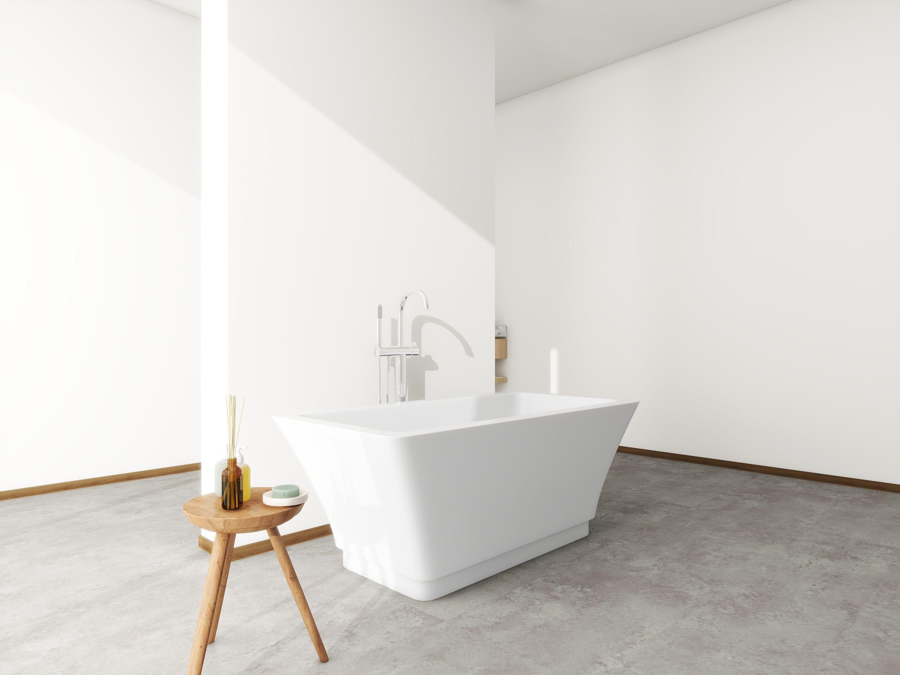 Orion 59'' x 30'' Freestanding Soaking Acrylic Bathtub