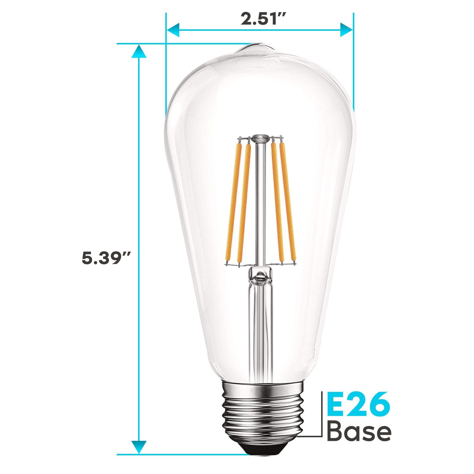 Equivalent ST19 E26/Medium (Standard) Dimmable LED Bulb