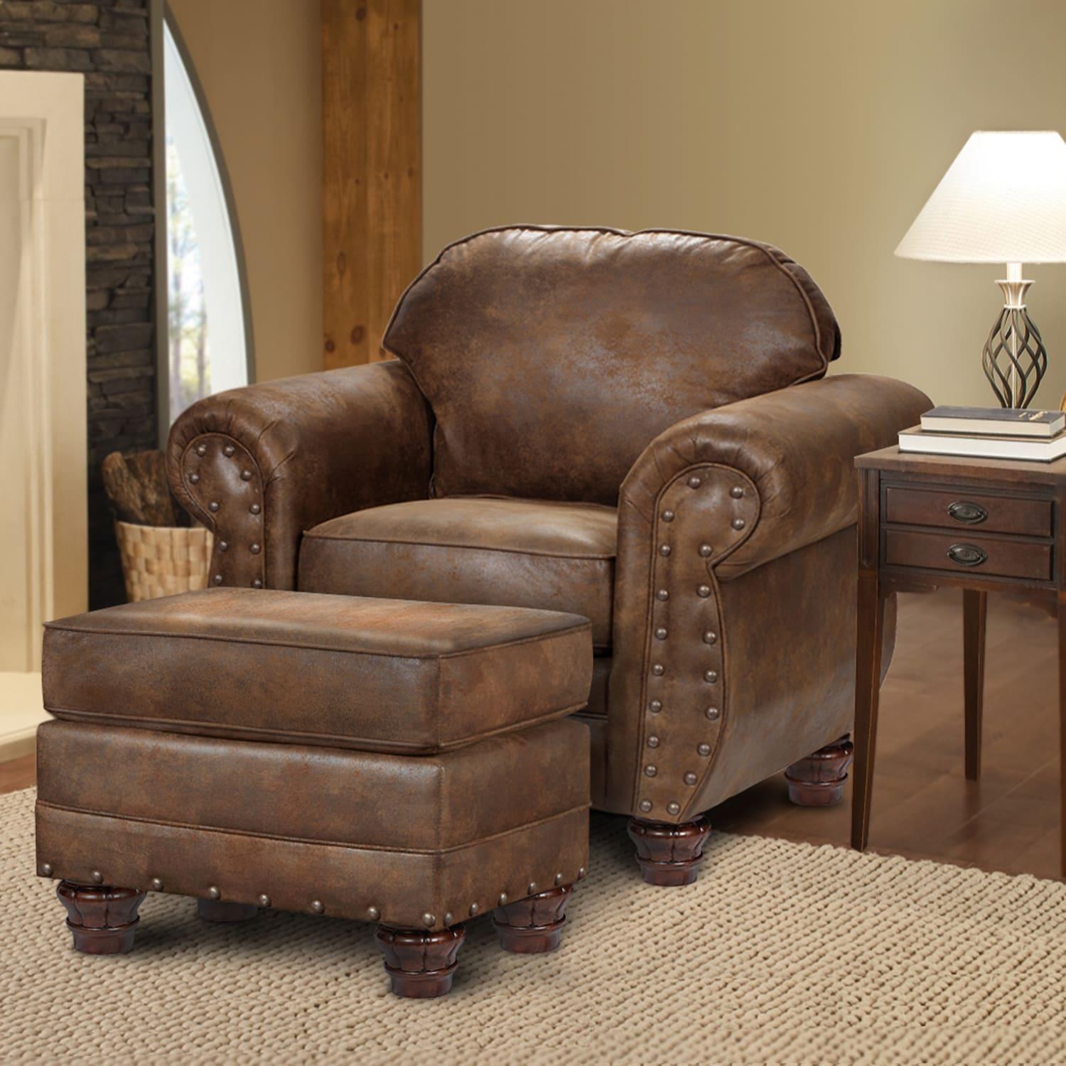 American Furniture Classics Model 9901-00-90 Sedona Arm Chair with Matching Ottoman