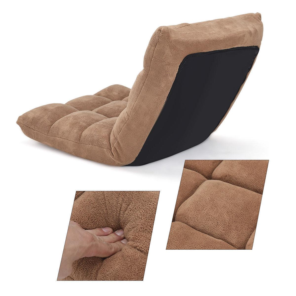 JYHOME Floor Chair  14-Position Adjustable Floor Chair with Back Support  Folding Padded Gaming Sofa Chair for Reading  Gaming  Meditation  Living Room Lazy Lounge Chair  Floor Video Gami
