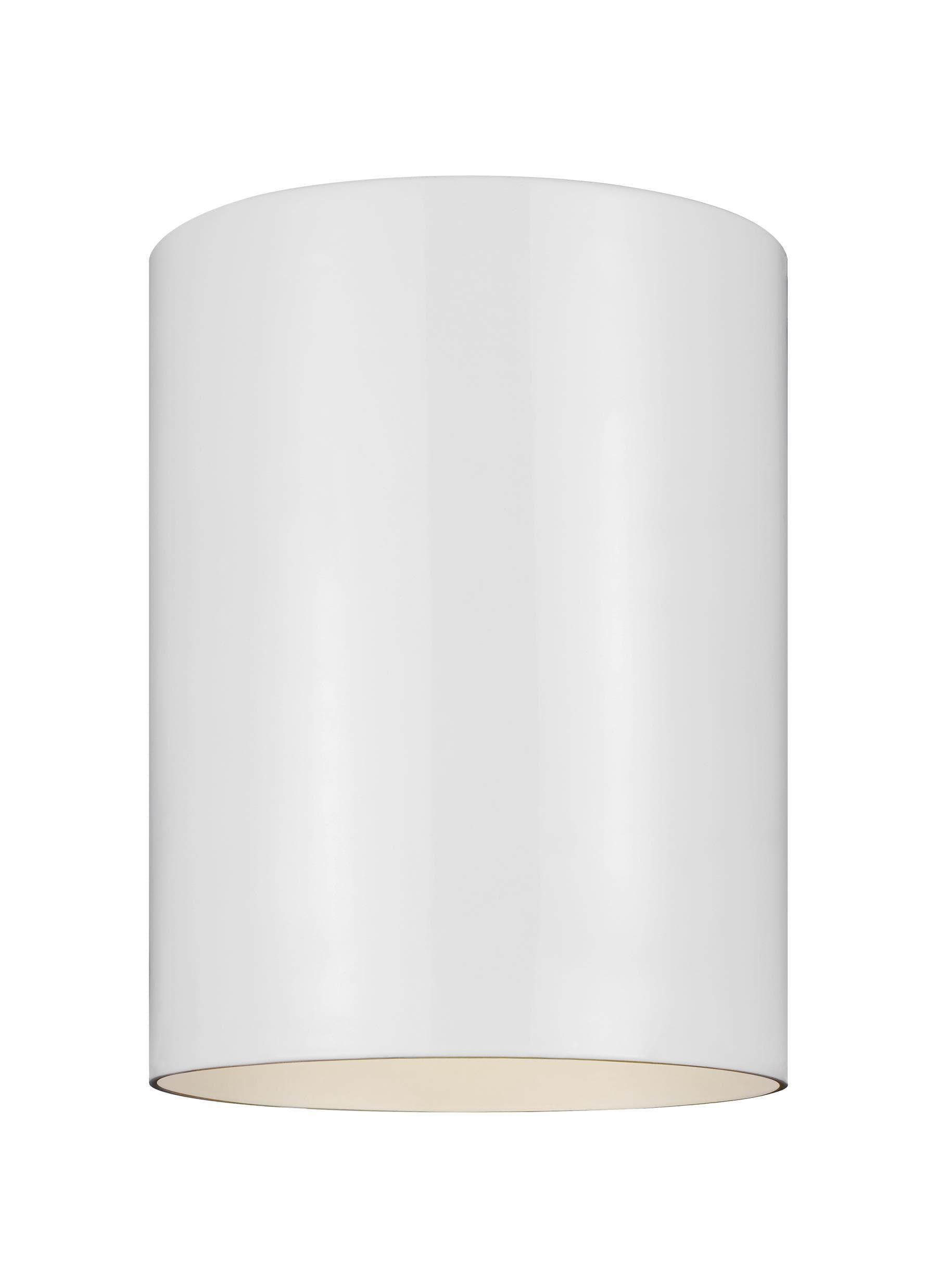 Transitional White Aluminum LED Outdoor Flush Mount